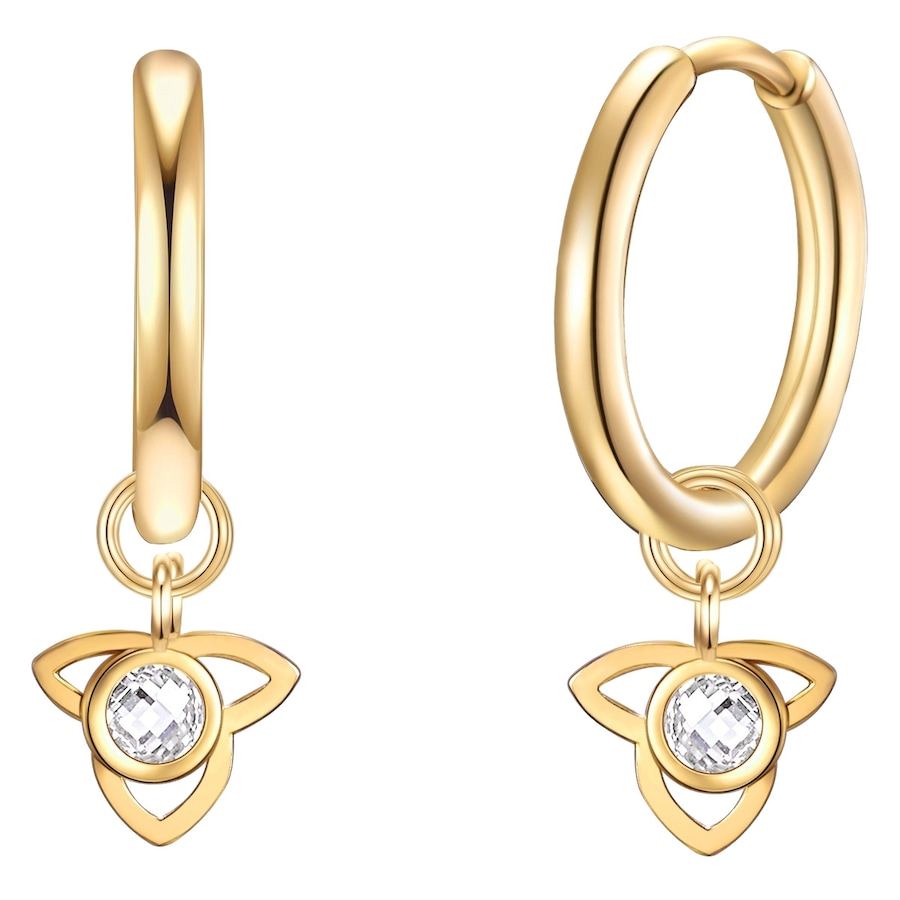 Eastside Creolen Lotusblüte Edelstahl Preciosa in Gelbgold 23,6 mm Damen