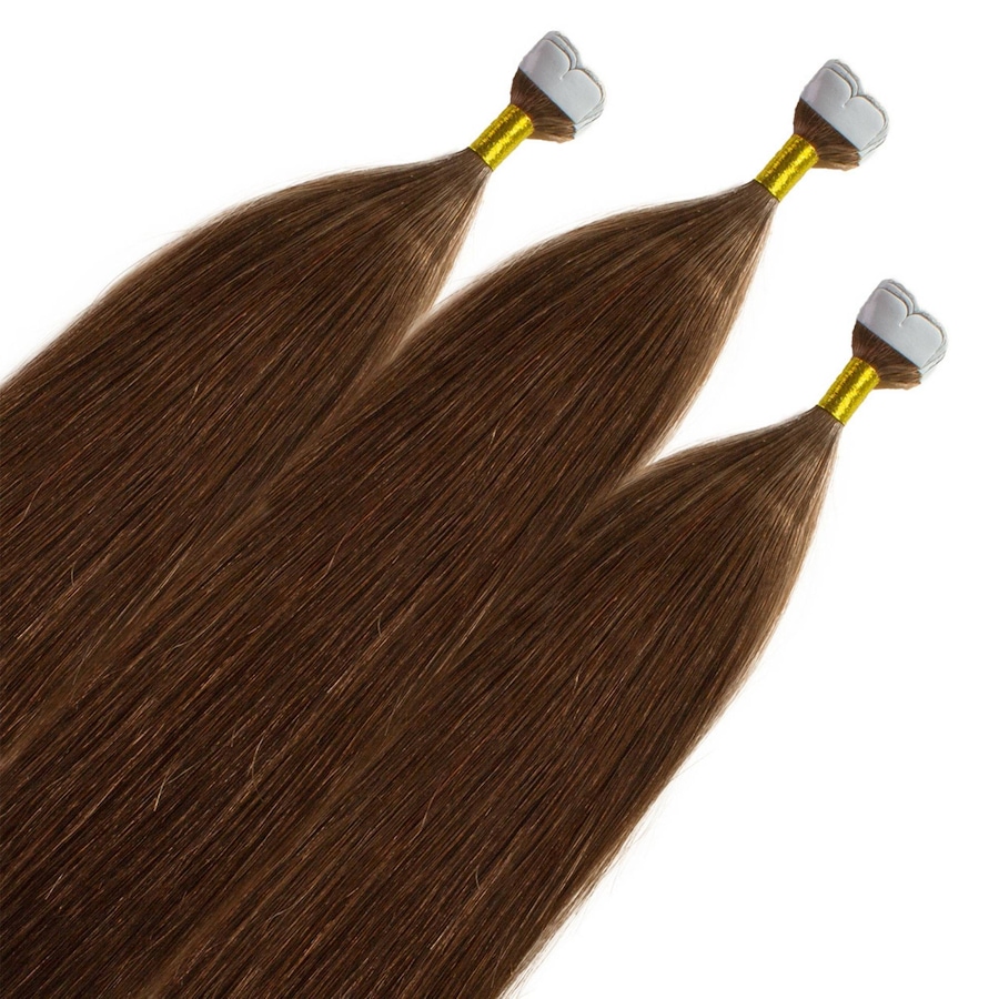 hair2heart Mini Tape Extensions Premium Echthaar #8/03 Hellblond Natur-Gold 40cm Braun Damen