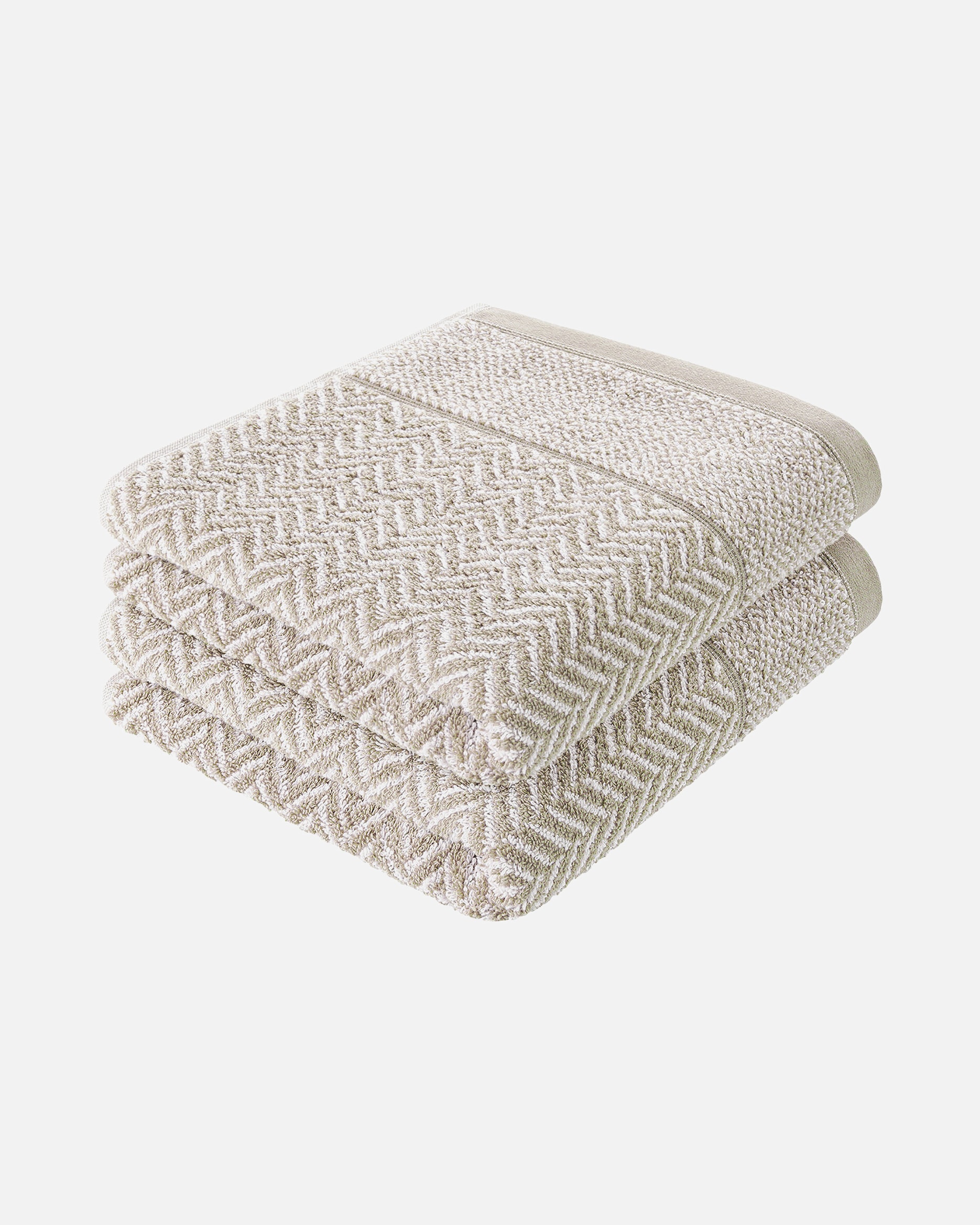 Handtuch für Unisex Herzbach Home Default Brand Line Duschtuch Italiana 2er-Set gemustert Sandgrau