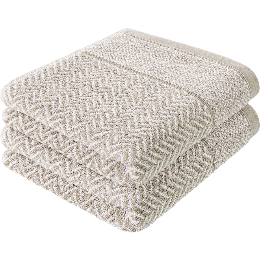 Herzbach Home Duschtuch Italiana 2er-Set gemustert Sandgrau