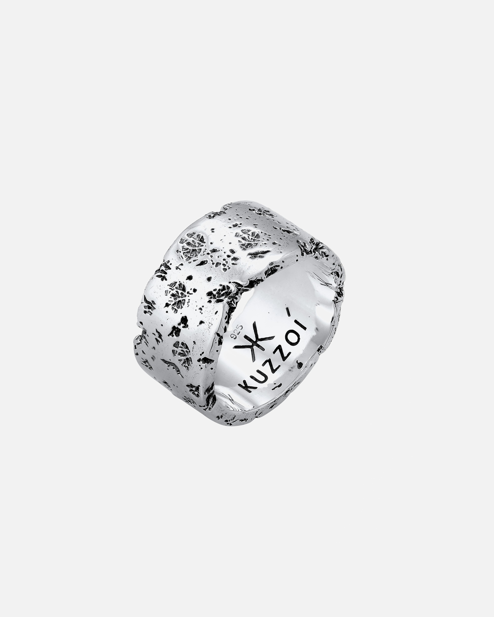 Ring für Männlich KUZZOI Herren Bandring Rustikal Robuster Look 925 Silber 60