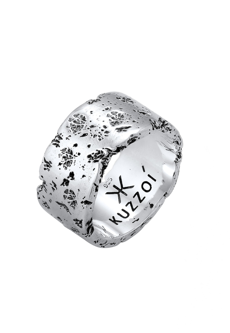 KUZZOI Herren Bandring Rustikal Robuster Look 925 Silber 62