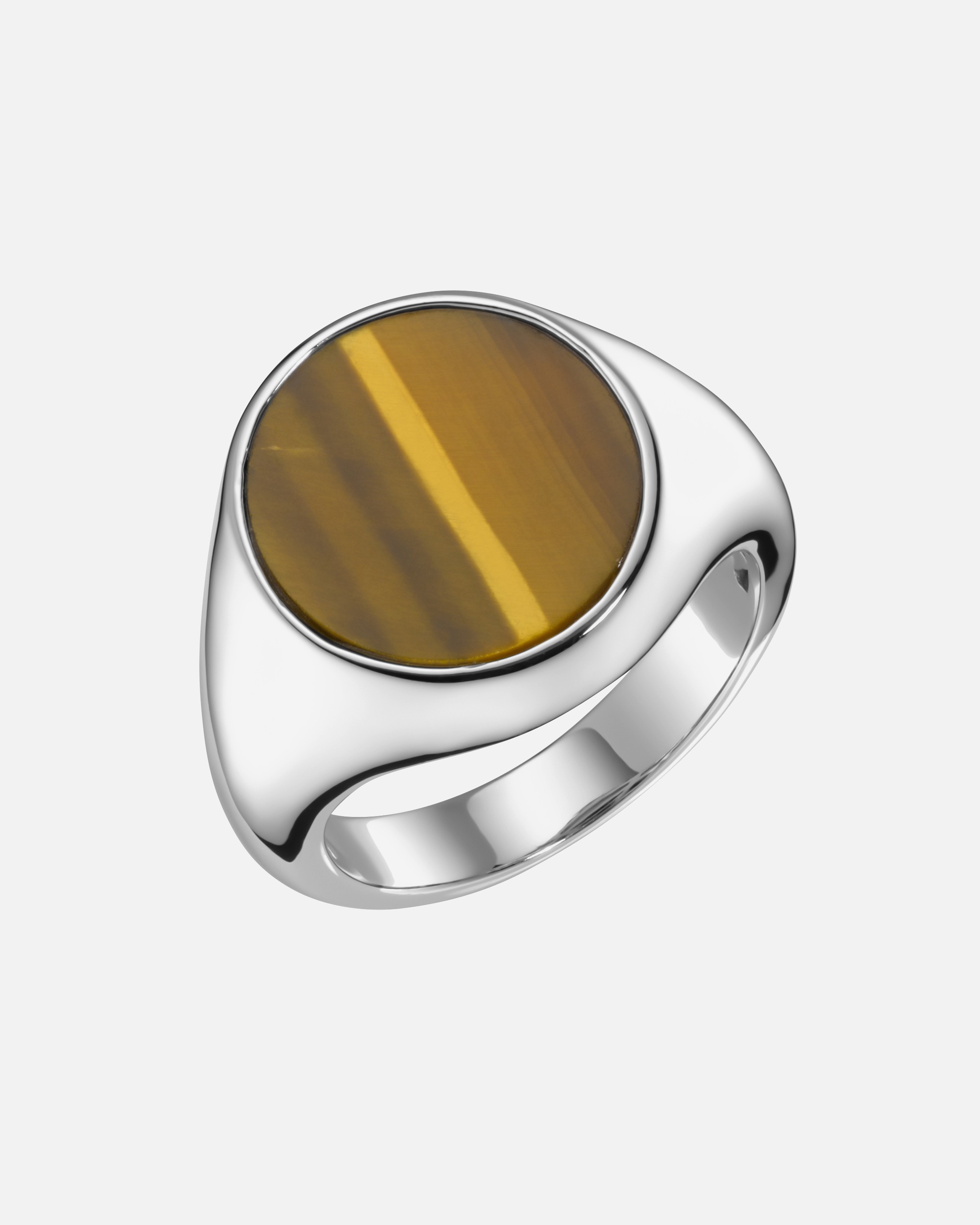 Ring für Unisex Giorgio Martello Milano Ring Siegelring mit Tigerauge, Silber 925 64
