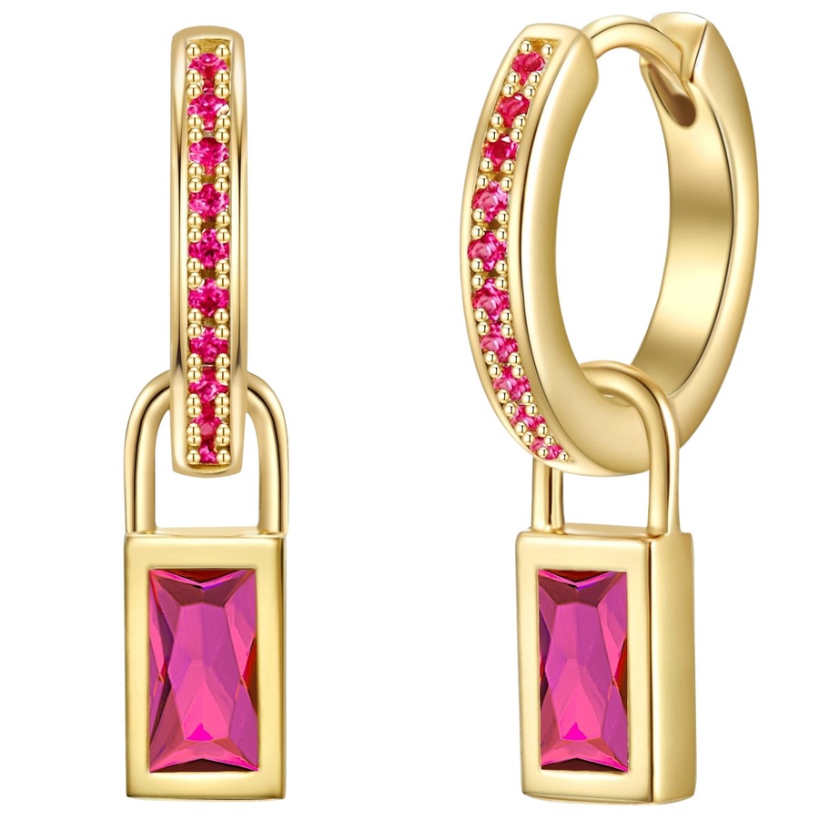 Glanzstücke München Creolen Sterling Silber Korund in Roségold 23,1 mm Damen