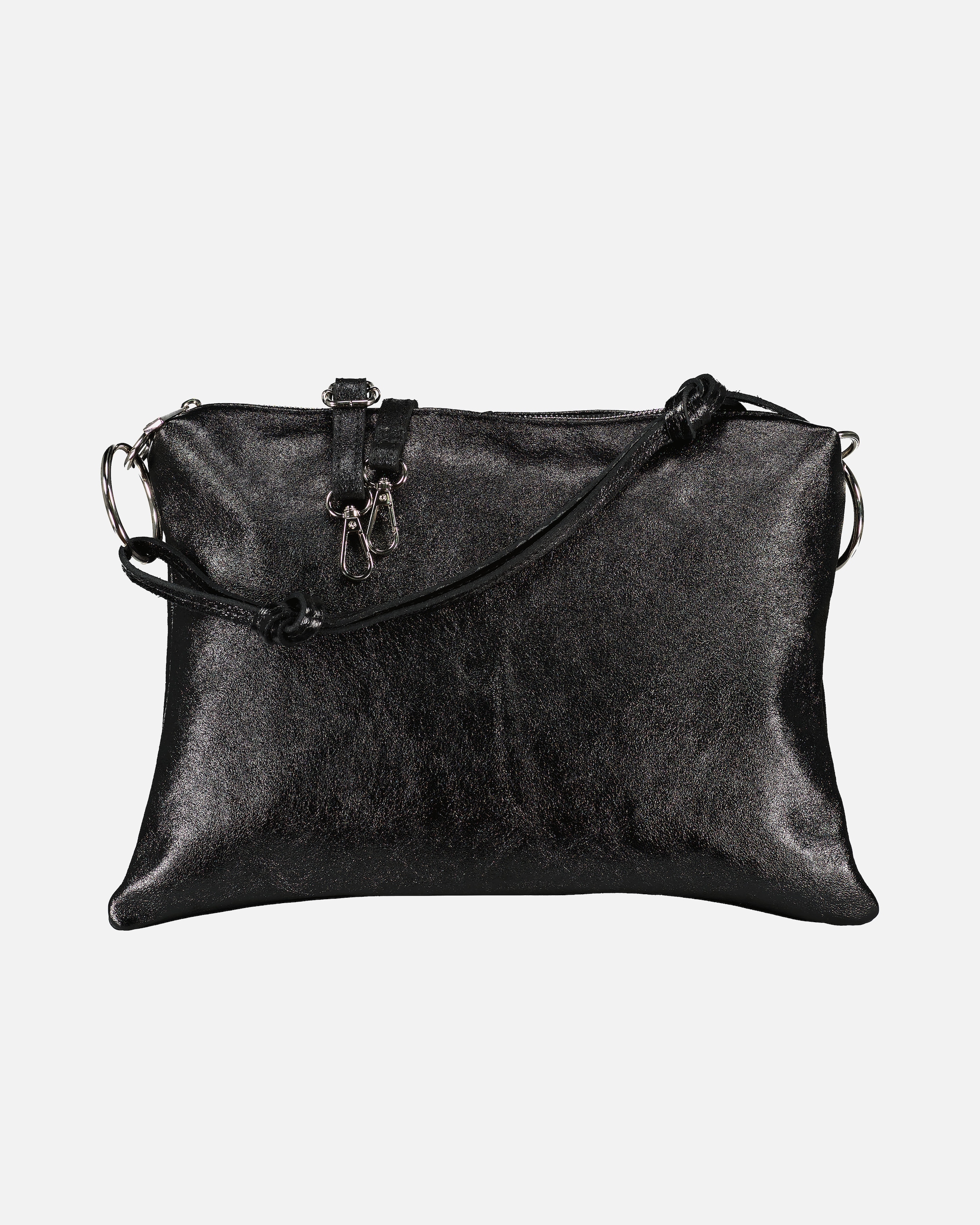 Umhängetasche für Weiblich Hausfelder Manufaktur Umhängetasche Metallic Schwarz