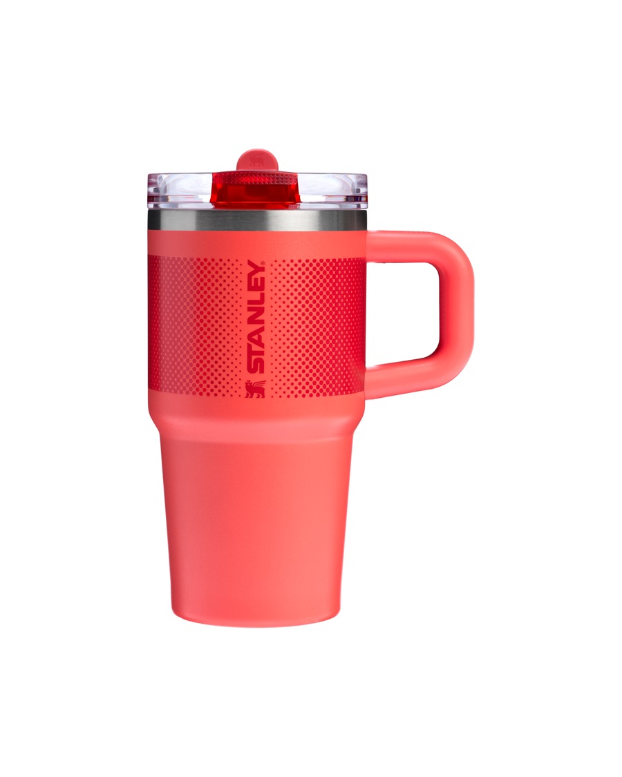 Stanley 1913 Thermobecher - 0,59L QUENCHER PROTOUR FLIP STRAW TUMBLER Hot Coral Fade Grau