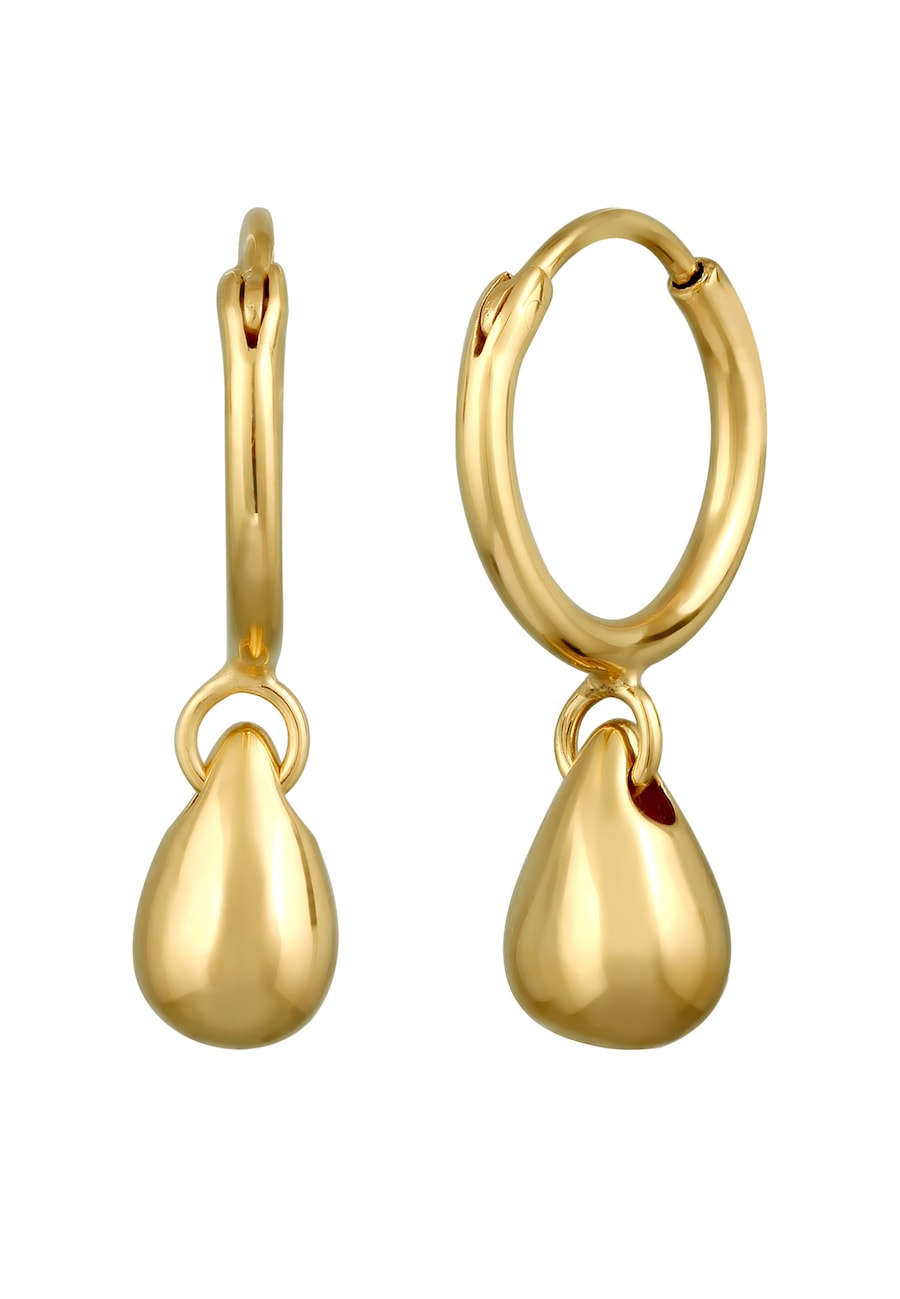 Elli Creolen Tropfen Drop Zeitlos 925 Sterling Silber goldfarben Damen