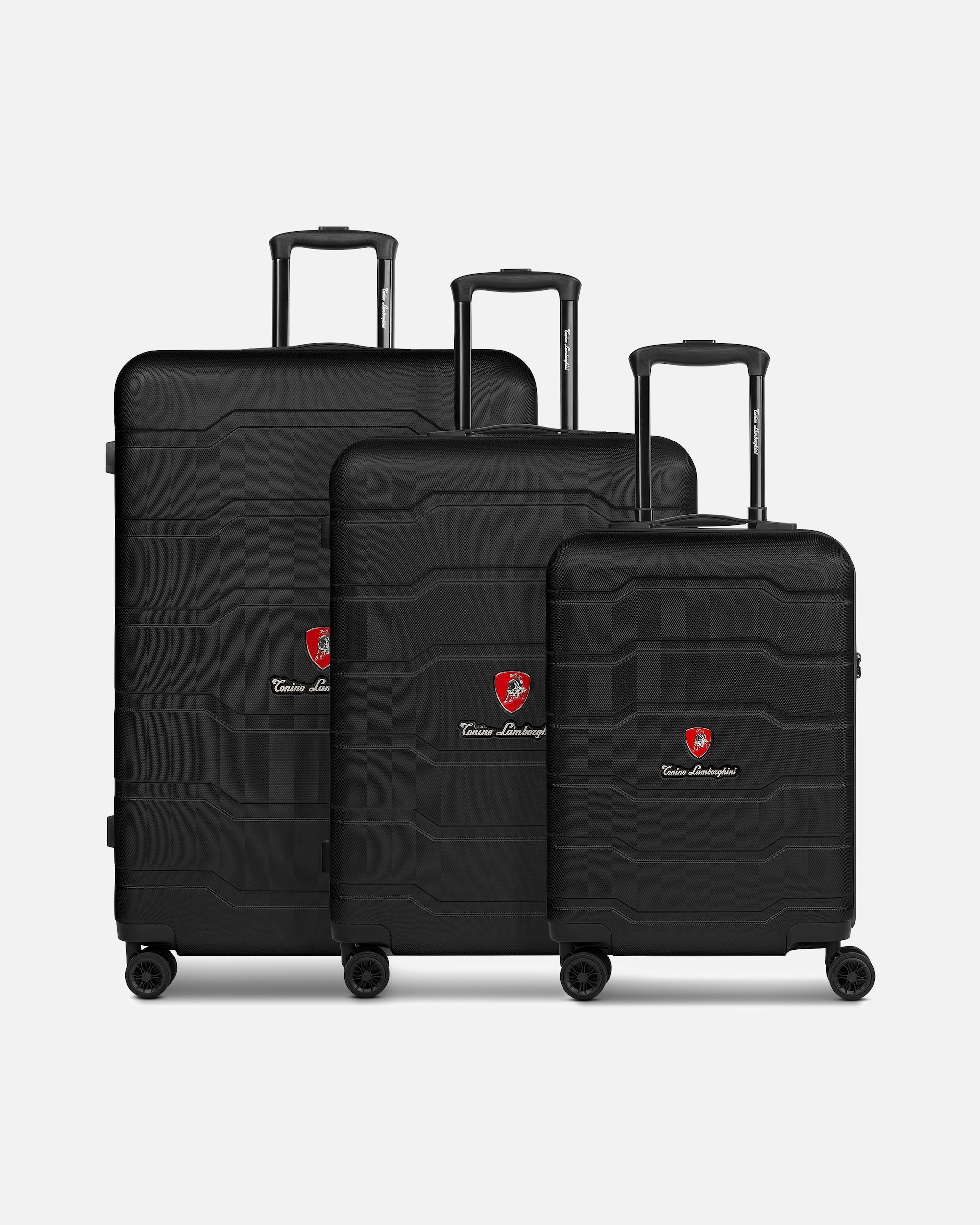 Koffer für Männlich Tonino Lamborghini Bologna 4 Rollen Kofferset 3-teilig black