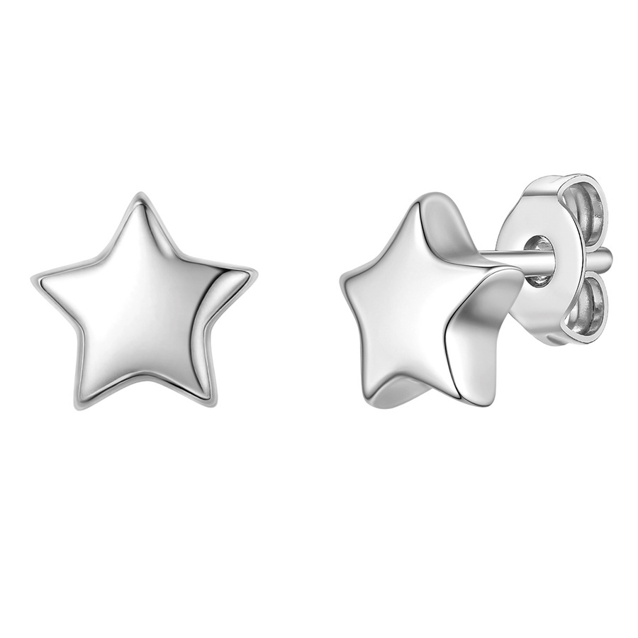 Lulu & Jane Ohrstecker Stern aus Messing in silber 8,1 mm Damen