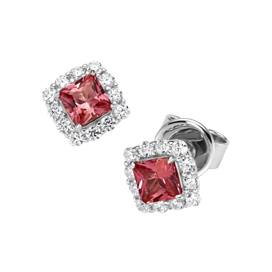 Giorgio Martello Milano Ohrstecker Ziersteine, Zirkonia weiß, Silber 925 Orange