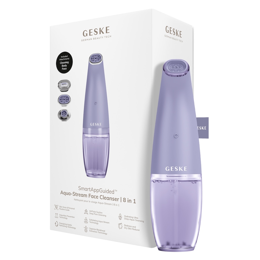 GESKE SmartAppGuided Aqua-Stream Face Cleanser | 8 in 1 Purple