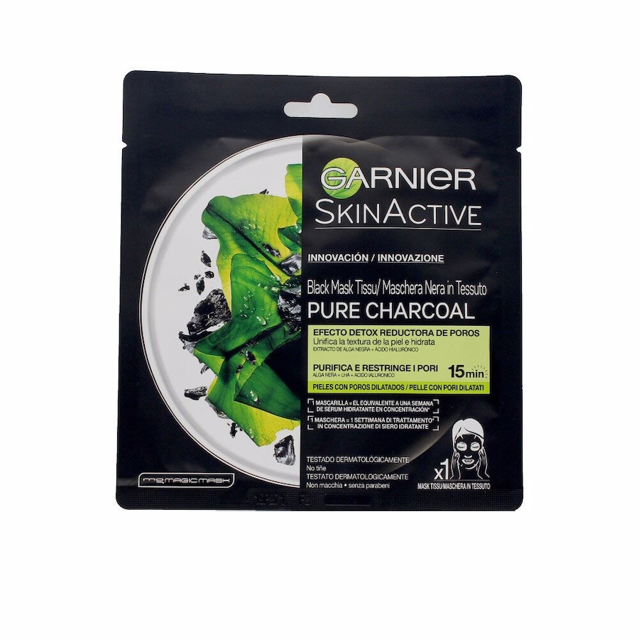 Garnier SKINACTIVE Pure Charcoal Black Detox-Maske mit porenverkleinernder Wirkung 28 g Damen