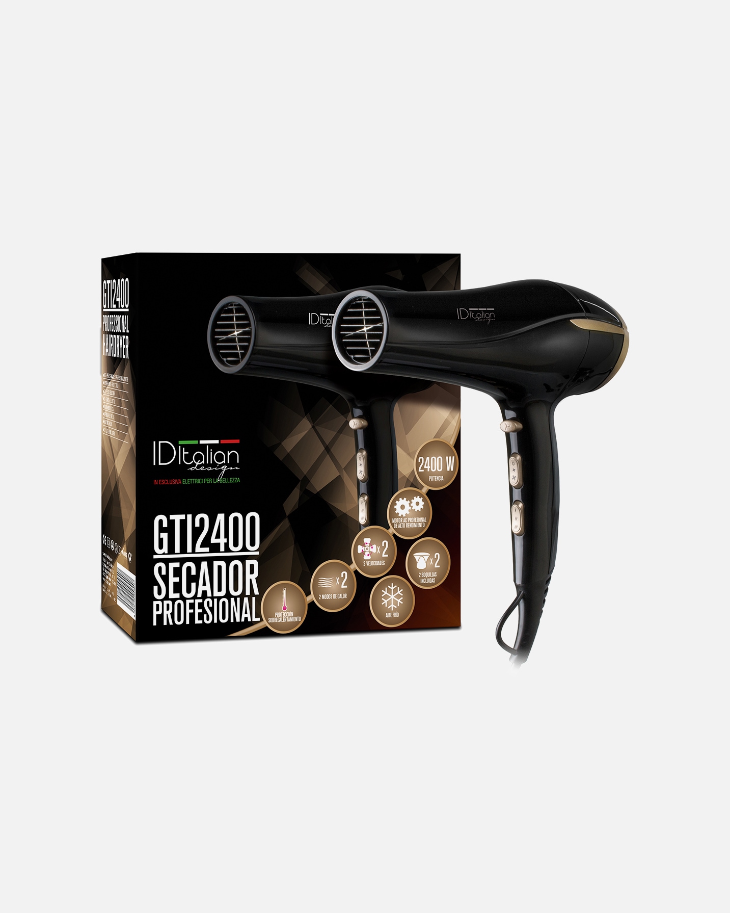 Haartrockner für Unisex Italian Design Haartrockner Gti 2400W Haartrockner Gti 2400W
