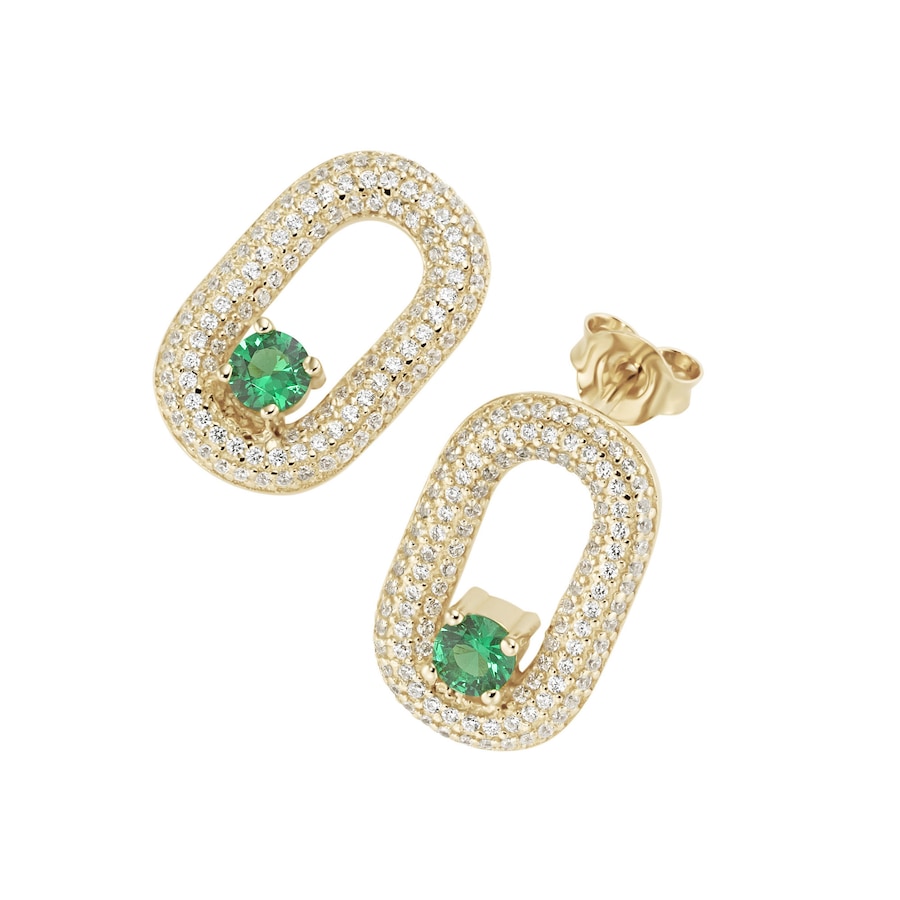 Giorgio Martello Milano Ohrstecker mit Zirkonia und Kristallsteinen, Silber 925 2 cm