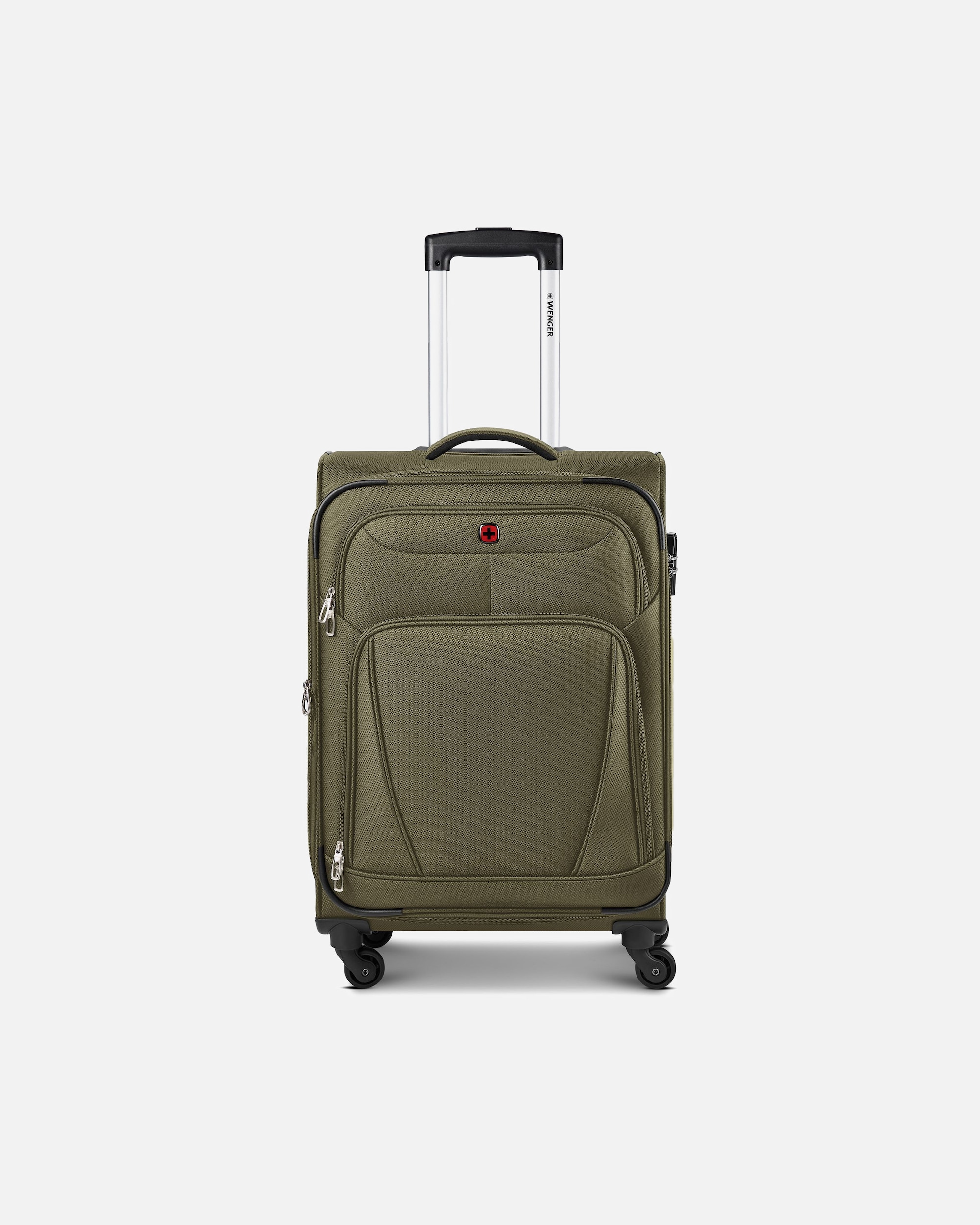 Trolley für Männlich Wenger Beaumont 4 Rollen Trolley M 67 cm mit Dehnfalte olive