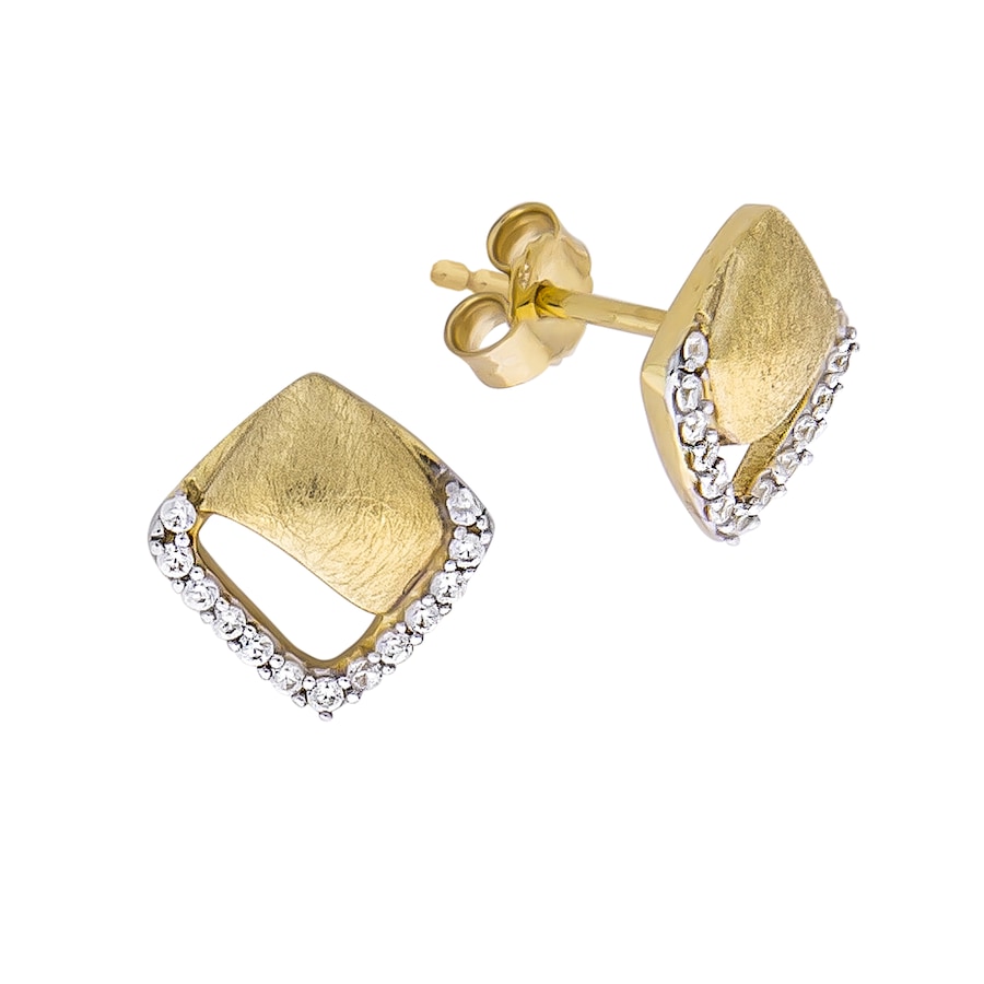 Fascination by Ellen K. Ohrstecker 585/- Gold Zirkonia weiß gelb vergoldet Damen