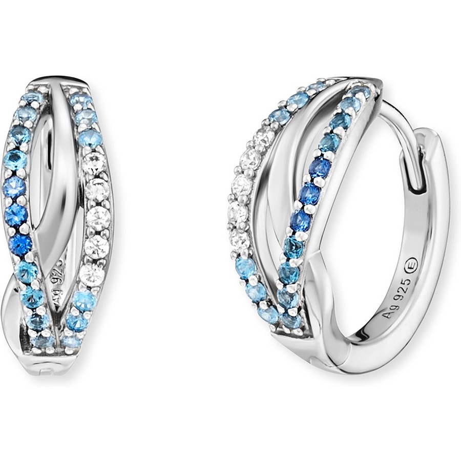 Engelsrufer Creolen 925er Silber blau, silber Damen
