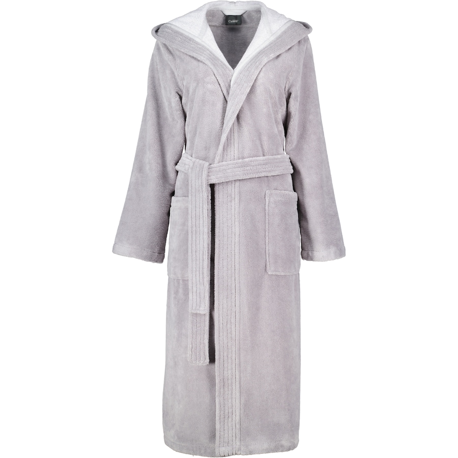 Cawö Bademäntel Damen Kapuze 802 graphit - 73 S Weiss