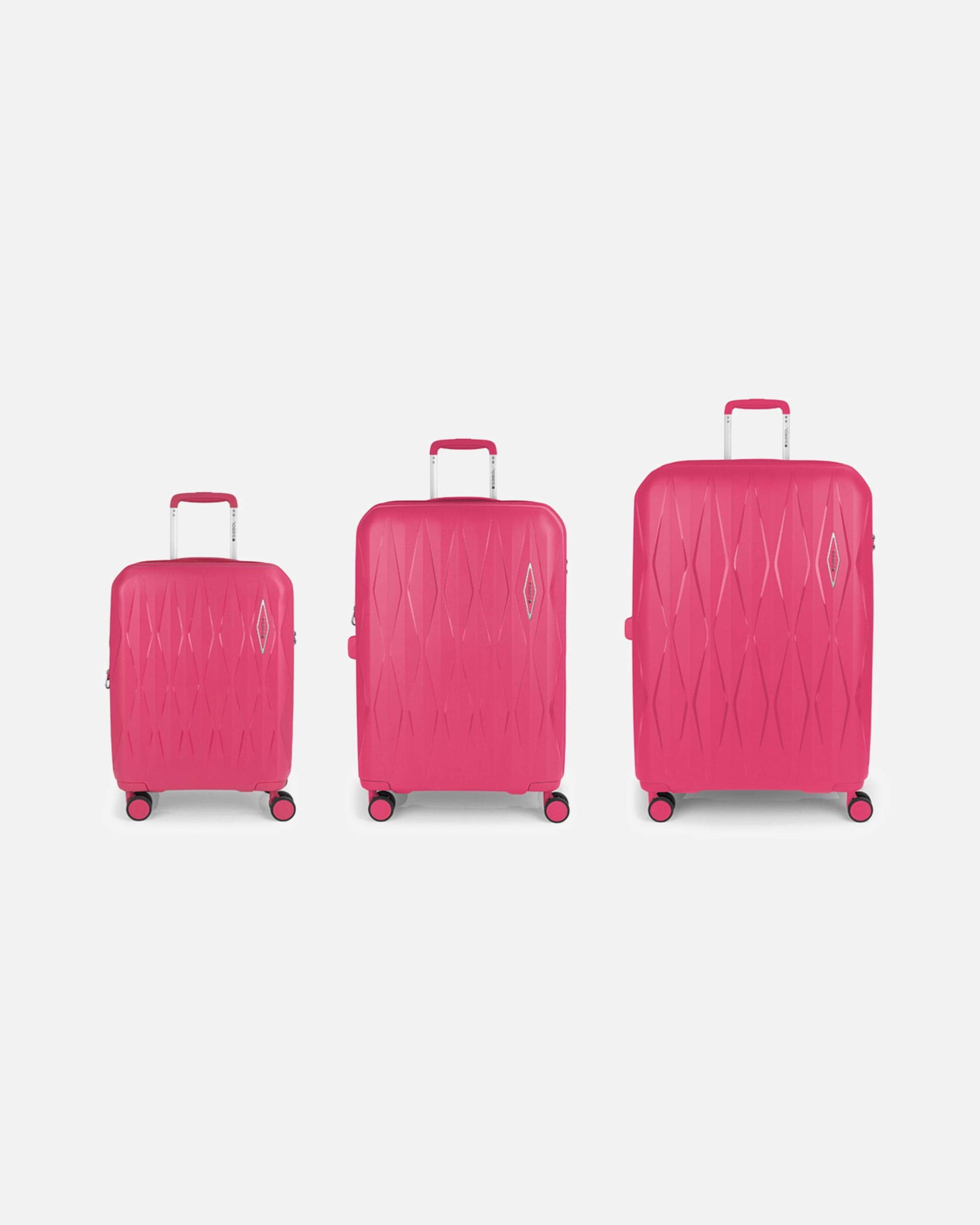 Koffer für Männlich Gabol Infinity 4 Rollen Kofferset 3-teilig mit Dehnfalte fucsia
