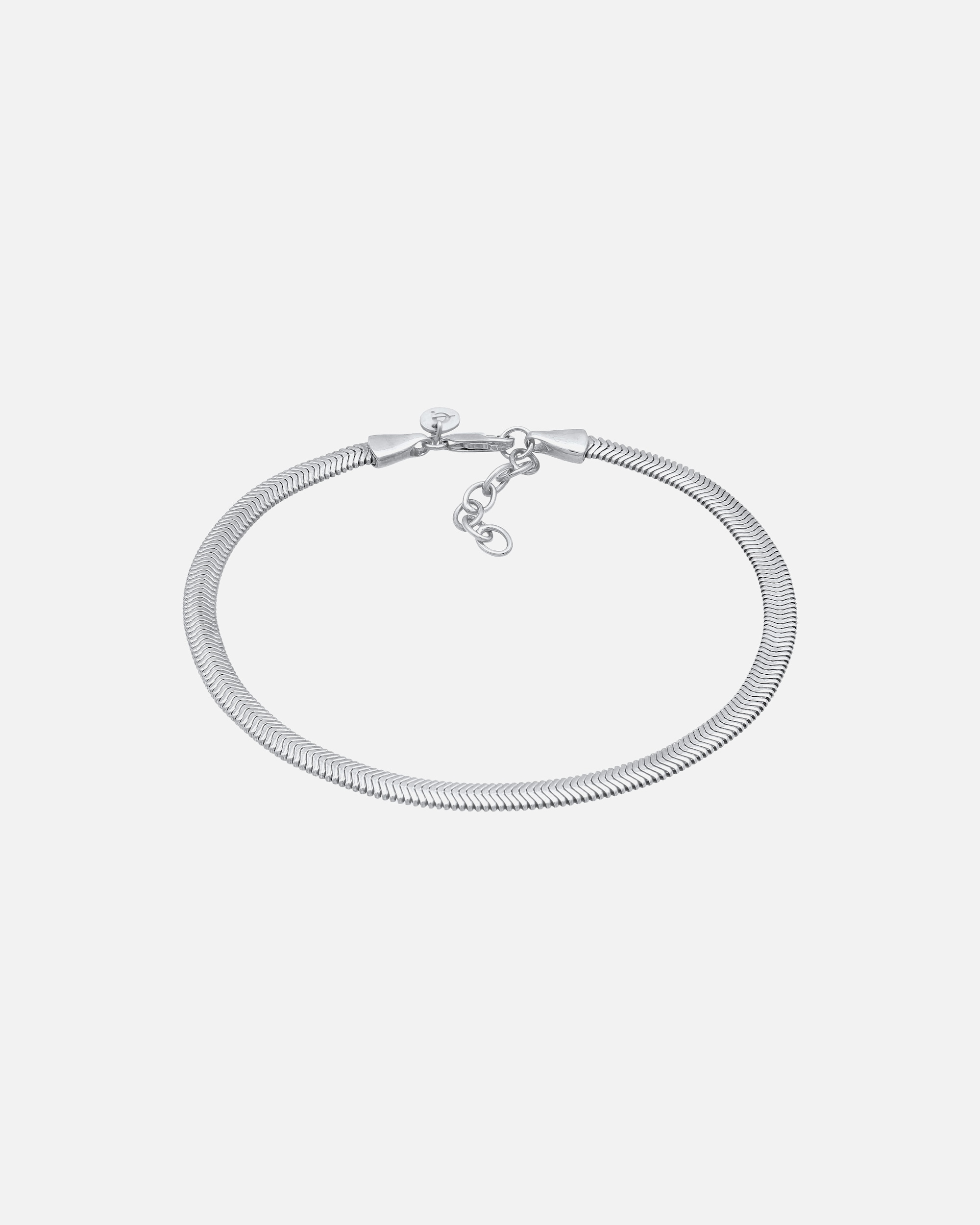 Schmuck für Weiblich Elli PREMIUM Schlangenkette Flach Elegant 925 Silber rhodiniert silberfarben