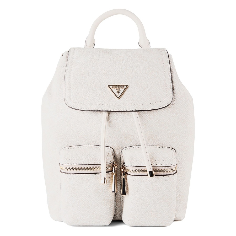 Guess Rucksack Manhattan II Flap bone logo Weiss Damen
