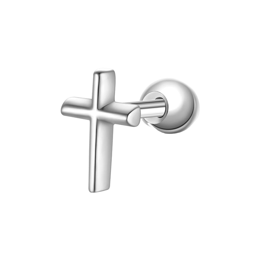 Glanzstücke München Ohrstecker Kreuz aus Sterling Silber in 6,3 mm Damen