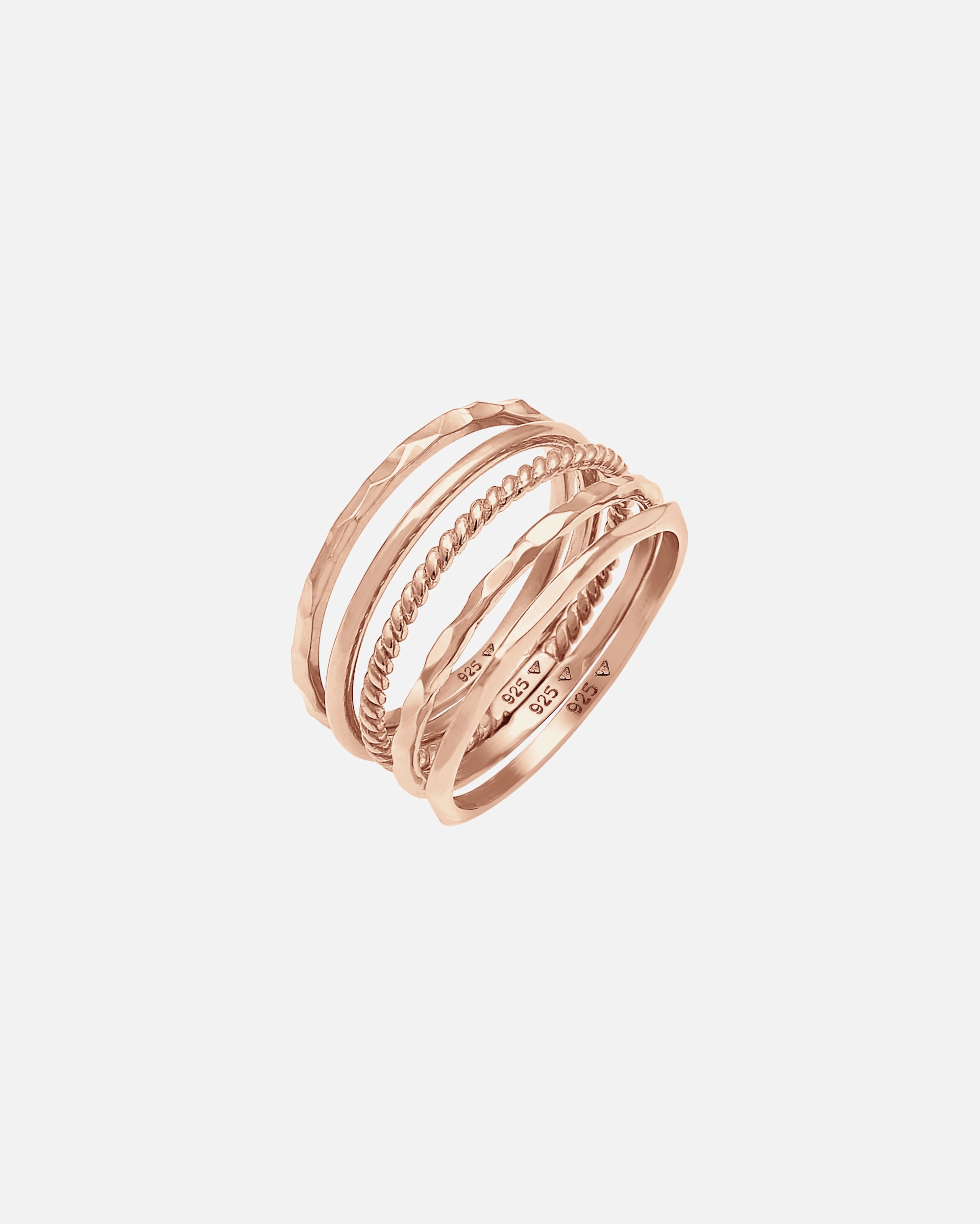 Ring für Weiblich Elli Stapelringe Stacking Bandring 5er Set 925 Silber 52