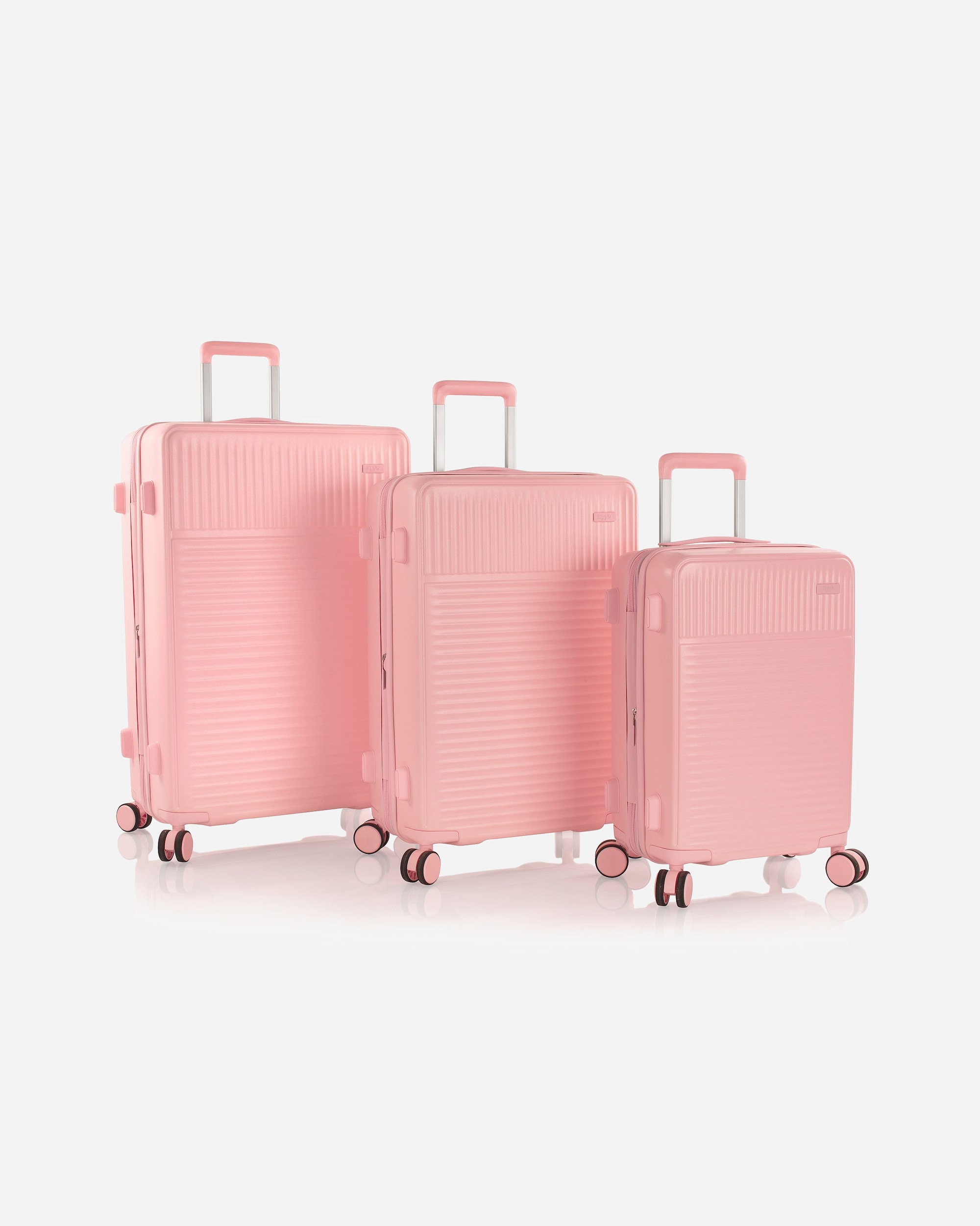 Koffer für Männlich Heys Pastel 4 Rollen Kofferset 3-teilig mit Dehnfalte blush