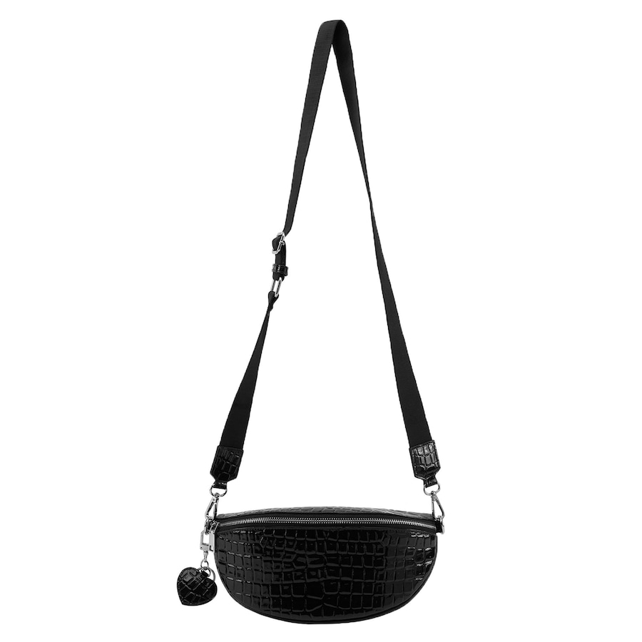 Seidenfelt Nesna Umhängetasche croco print black Schwarz Damen