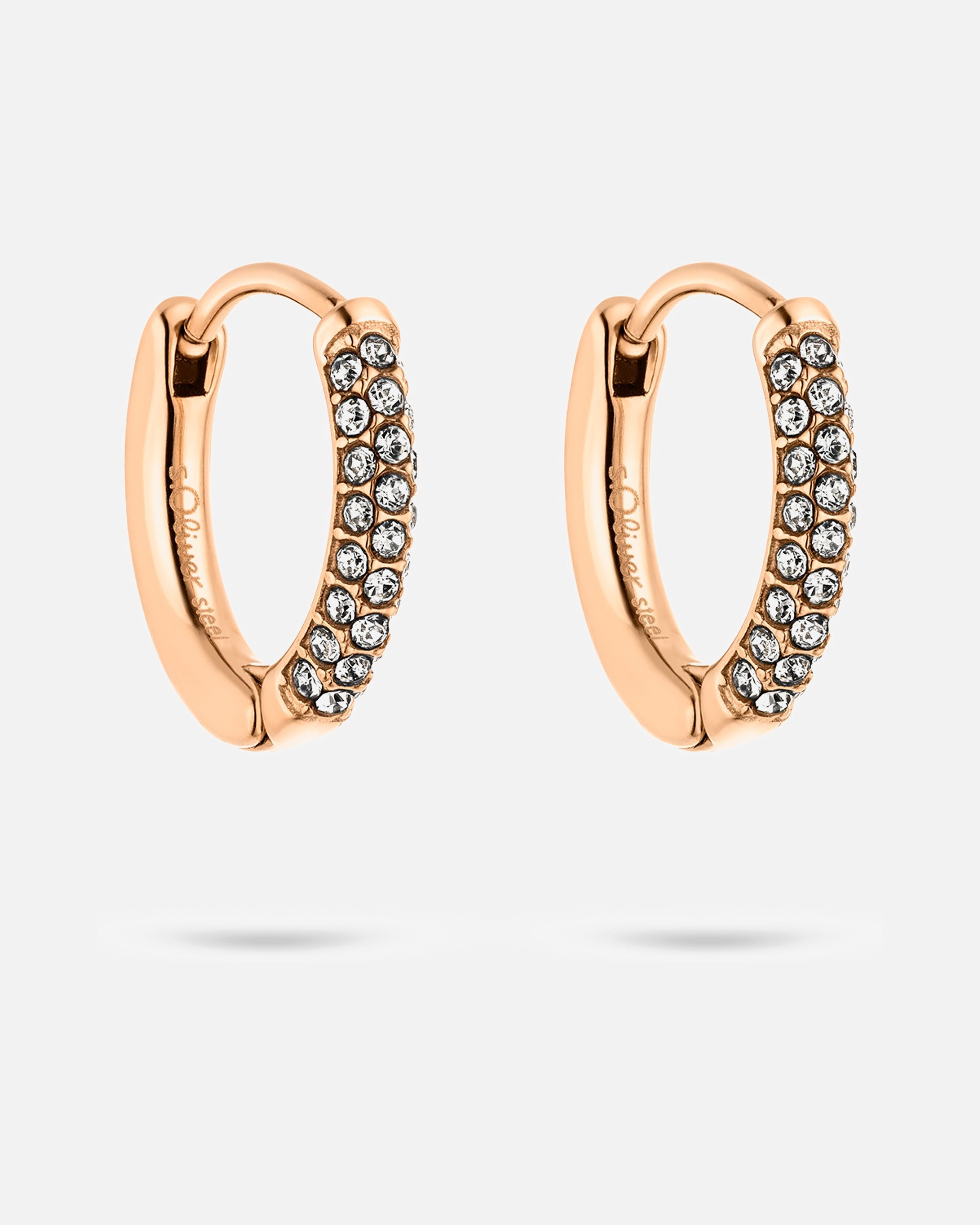 Ohrringe für Weiblich s.Oliver Creolen Edelstahl roségold