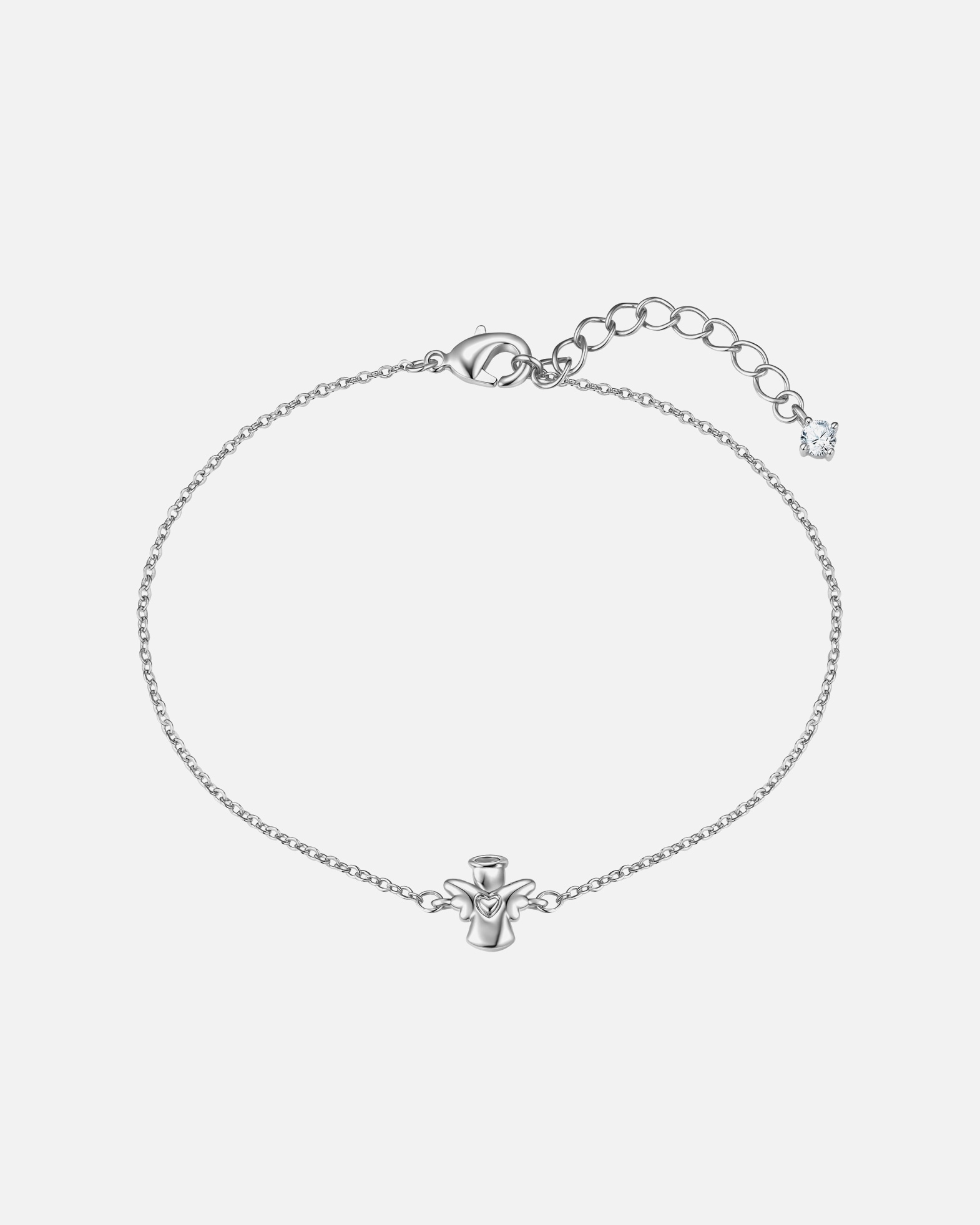 Armband für Weiblich Lulu & Jane Armband Engel aus Messing in silber mit Zirkonia 17,0 cm Basislänge + 3,0 cm Verlängerung