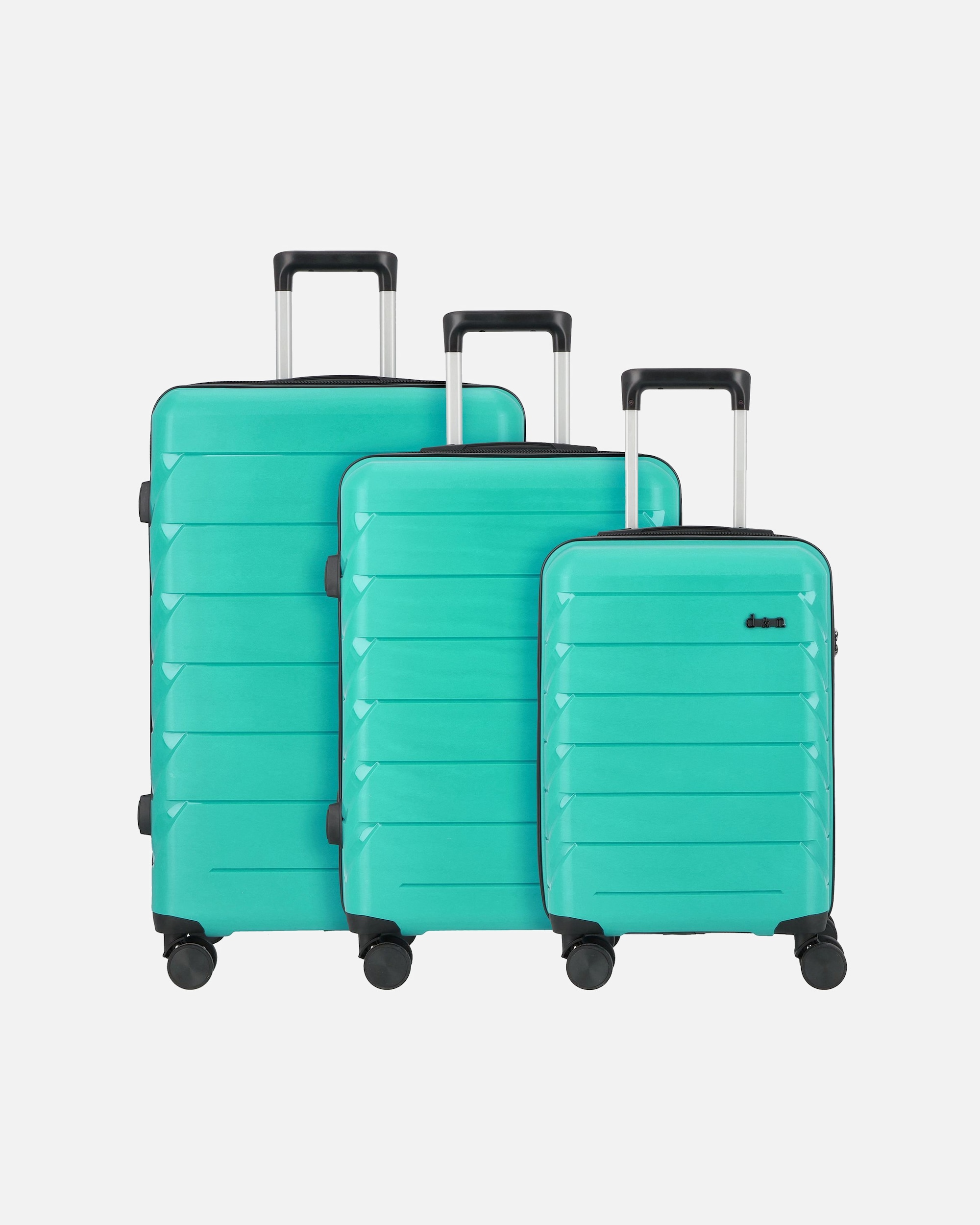 Koffer für Männlich d & n Travel Line 4100 4 Rollen Kofferset 3-teilig petrol