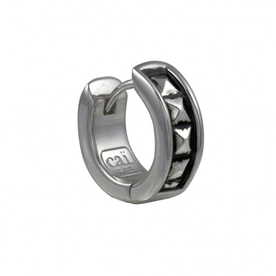 caï Single-Ohrring 925/- Sterling Silber ohne Stein Silbergrau Weiss Herren