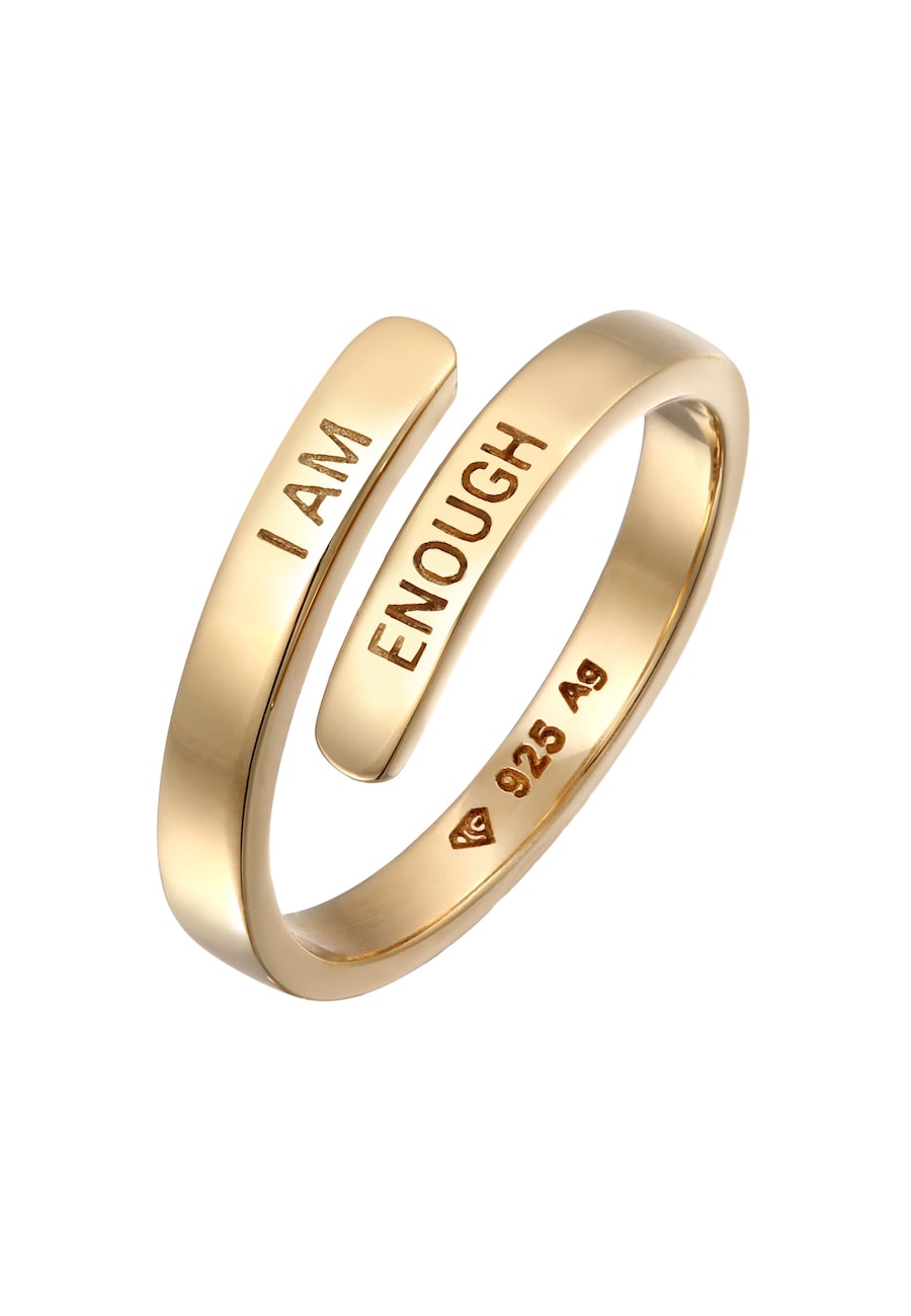 Elli Wickelring 925 Sterling Silber I am Enough goldfarben Damen