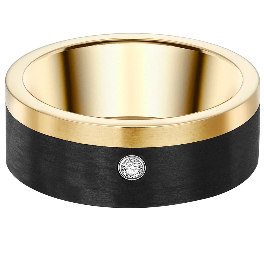 Trilani Ring aus Edelstahl in gelbgold mit Zirkonia 60 Damen