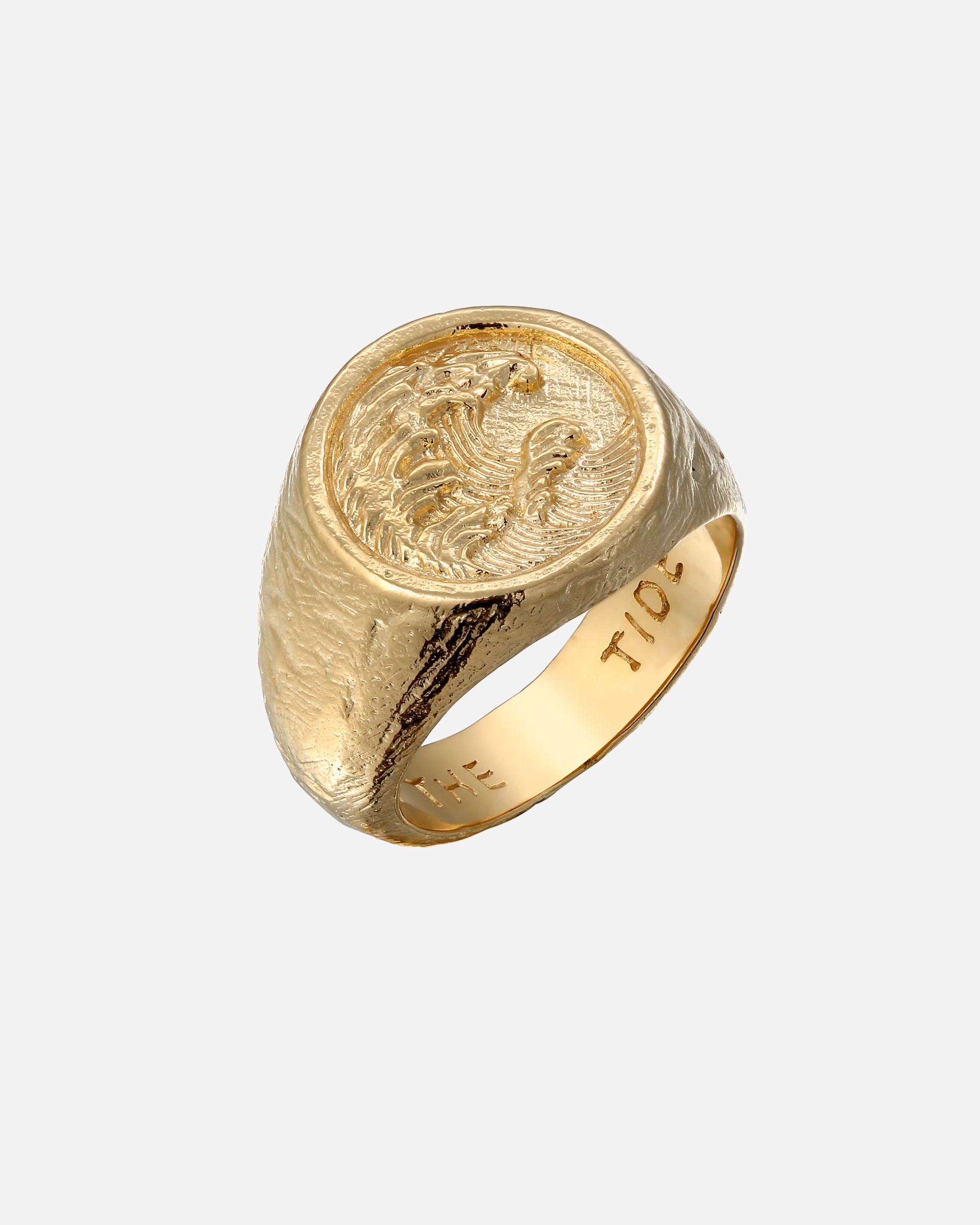 Ring für Männlich Haze & Glory Default Brand Line Siegelring Tide Wellen Motiv 925 Silber 64