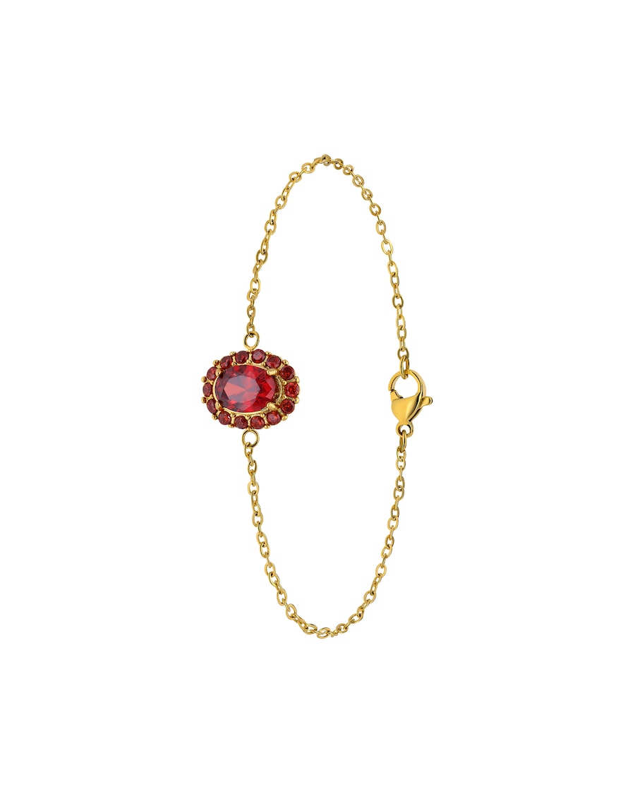 Lucardi Armband Stahl 20 cm - Gelbgold Damen