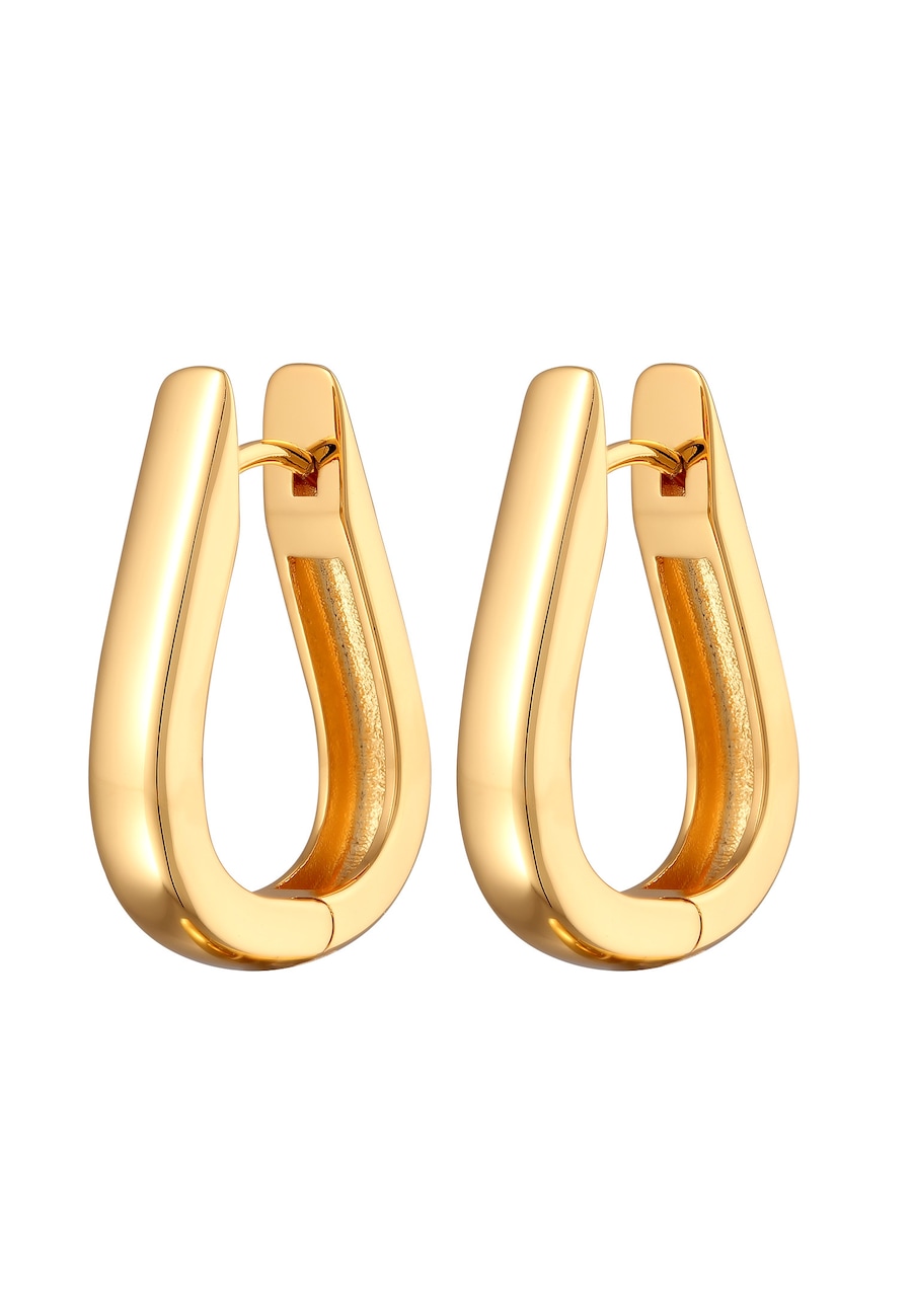 Elli Creolen Oval Messing goldfarben Damen