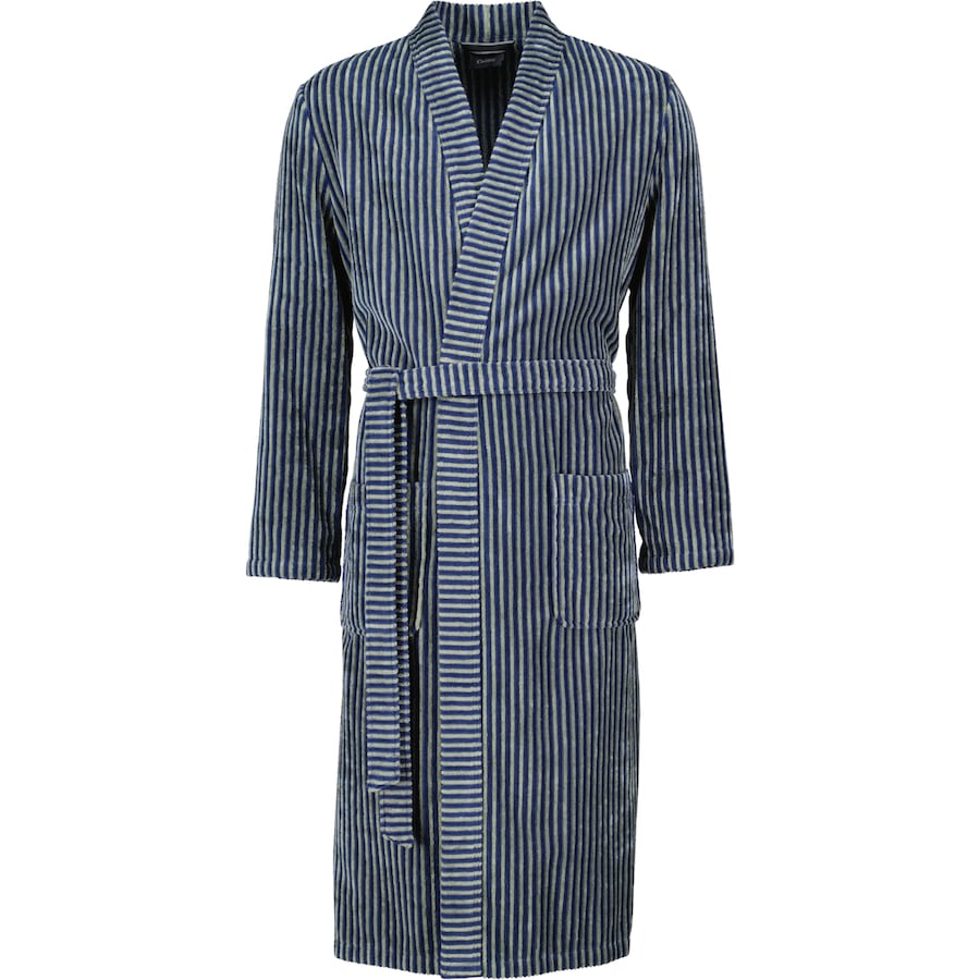 Cawö Bademäntel Herren Kimono Streifen 4854 blau-field - 14 S