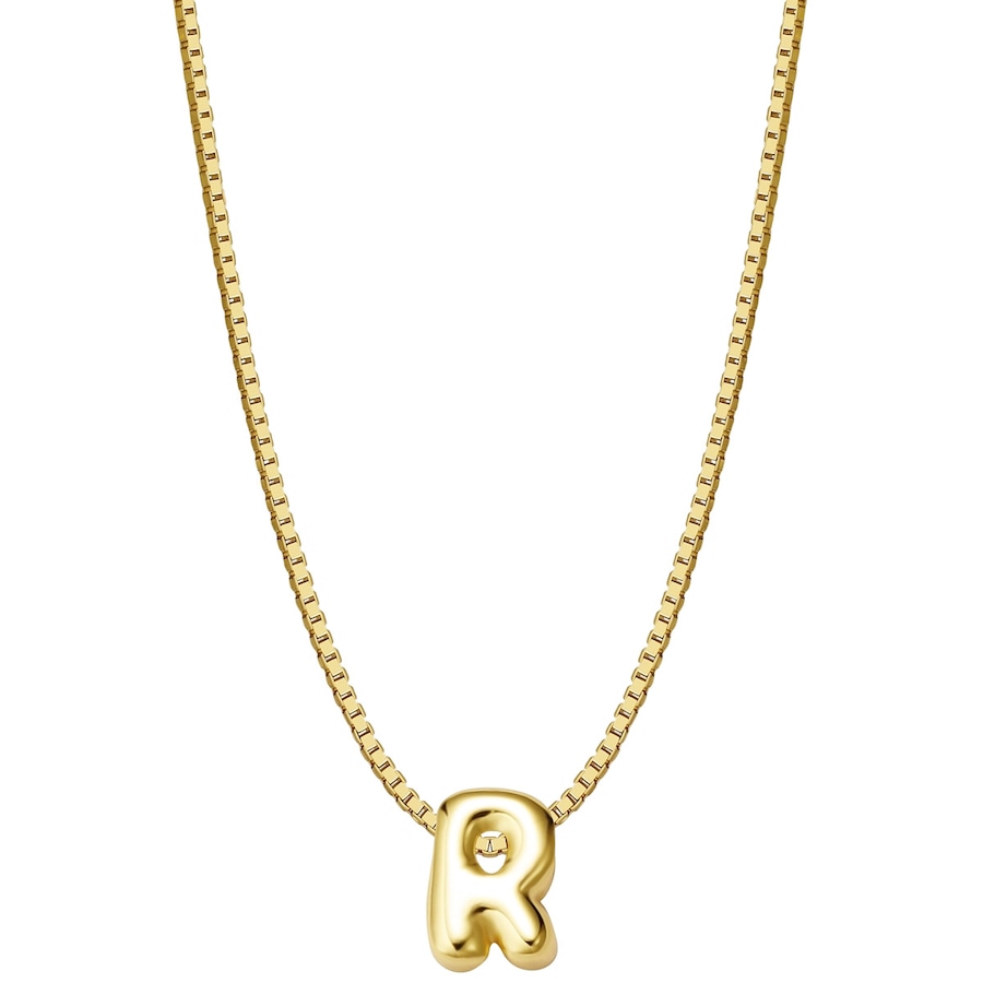 Glanzstücke München Halskette Buchstabe R aus Sterling Silber in gelbgold 40,0 cm Basiskette + 5,0 Verlängerung Damen