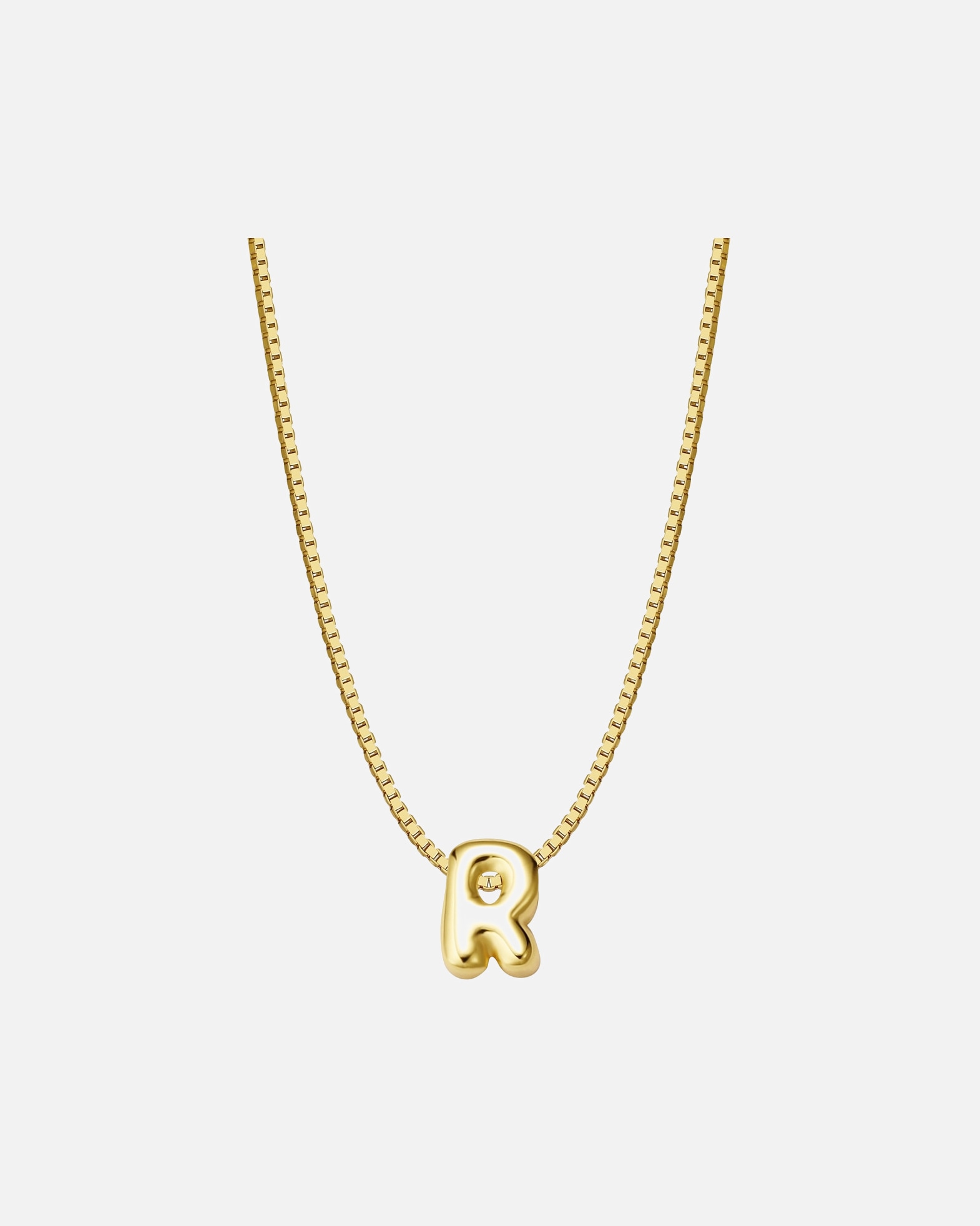Halskette für Weiblich Glanzstücke München Halskette Buchstabe R aus Sterling Silber in gelbgold 40,0 cm Basiskette + 5,0 cm Verlängerung