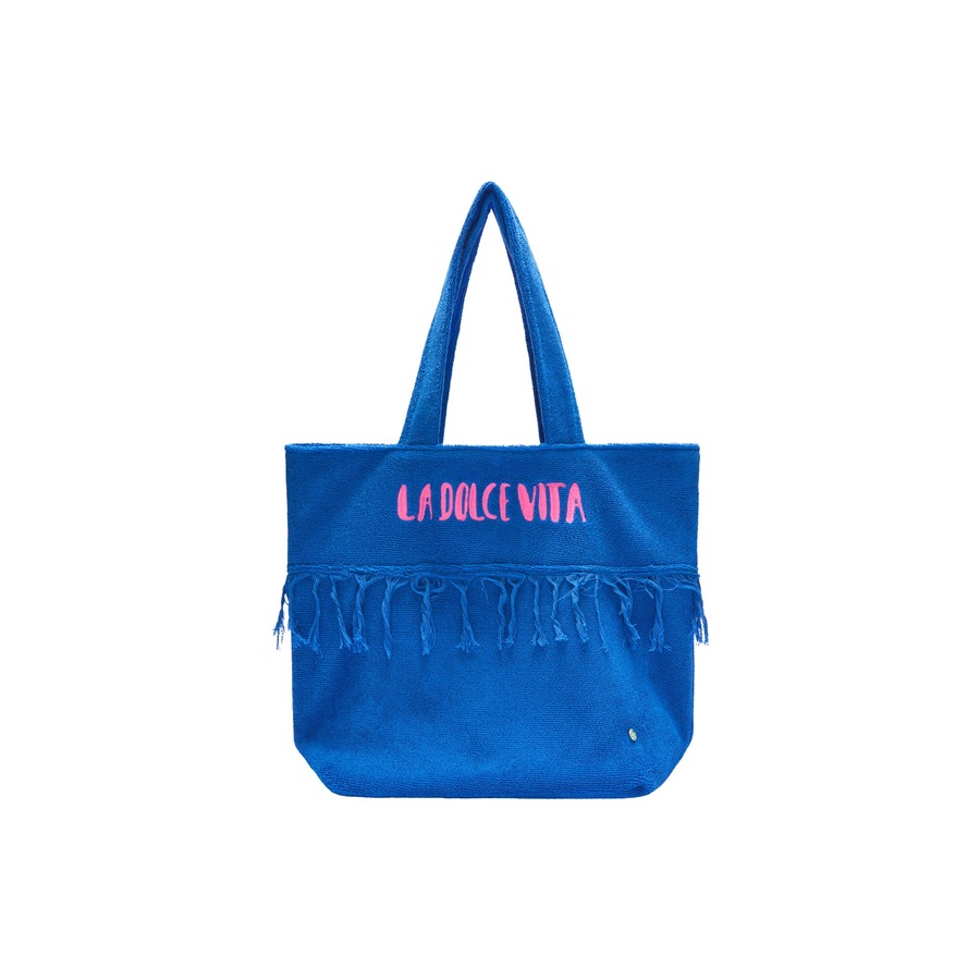 Codello Frottee-Shopper mit Stickerei blau Damen