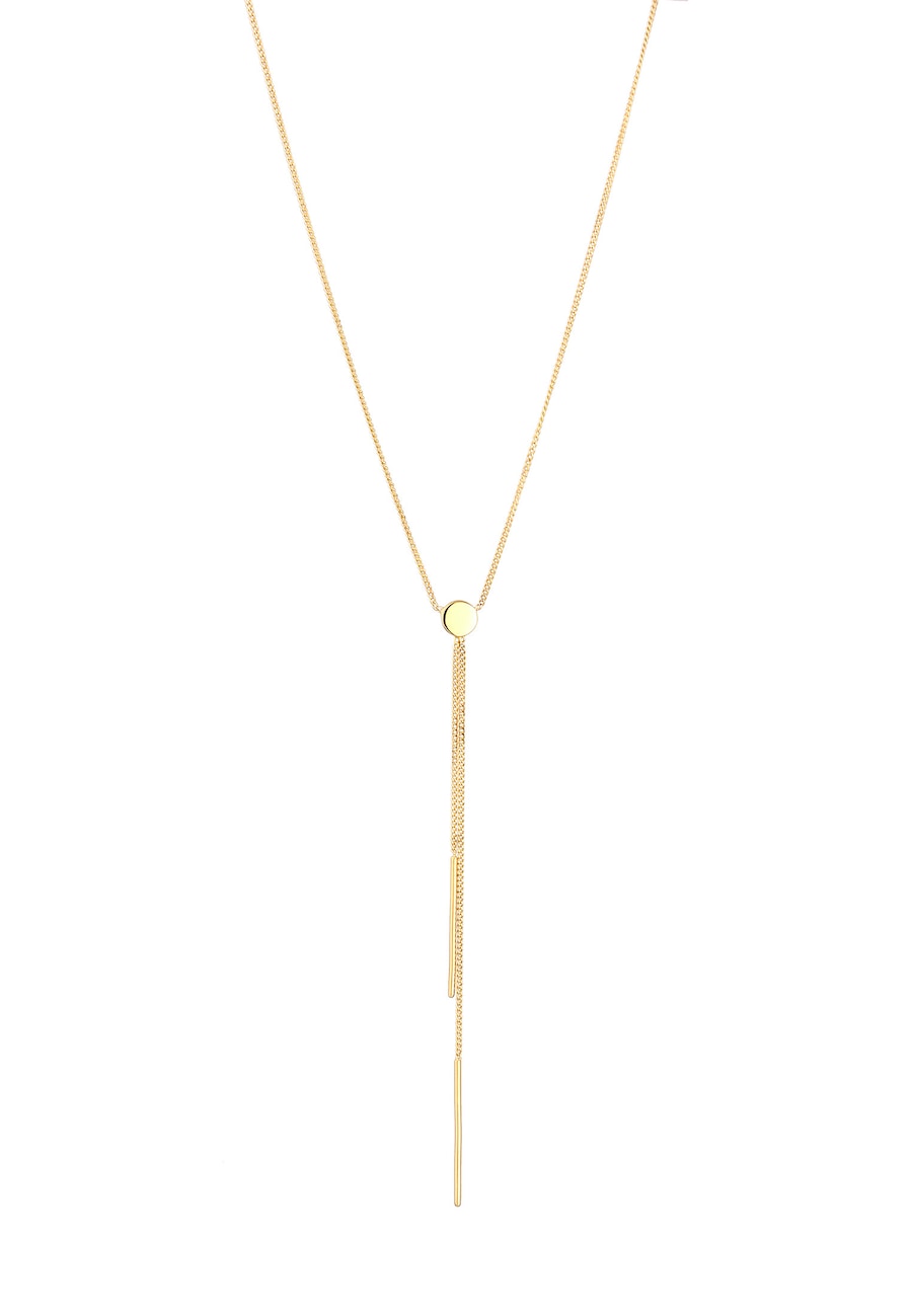 Elli PREMIUM Zarte Y-Kette 375 Gelbgold 45 Damen