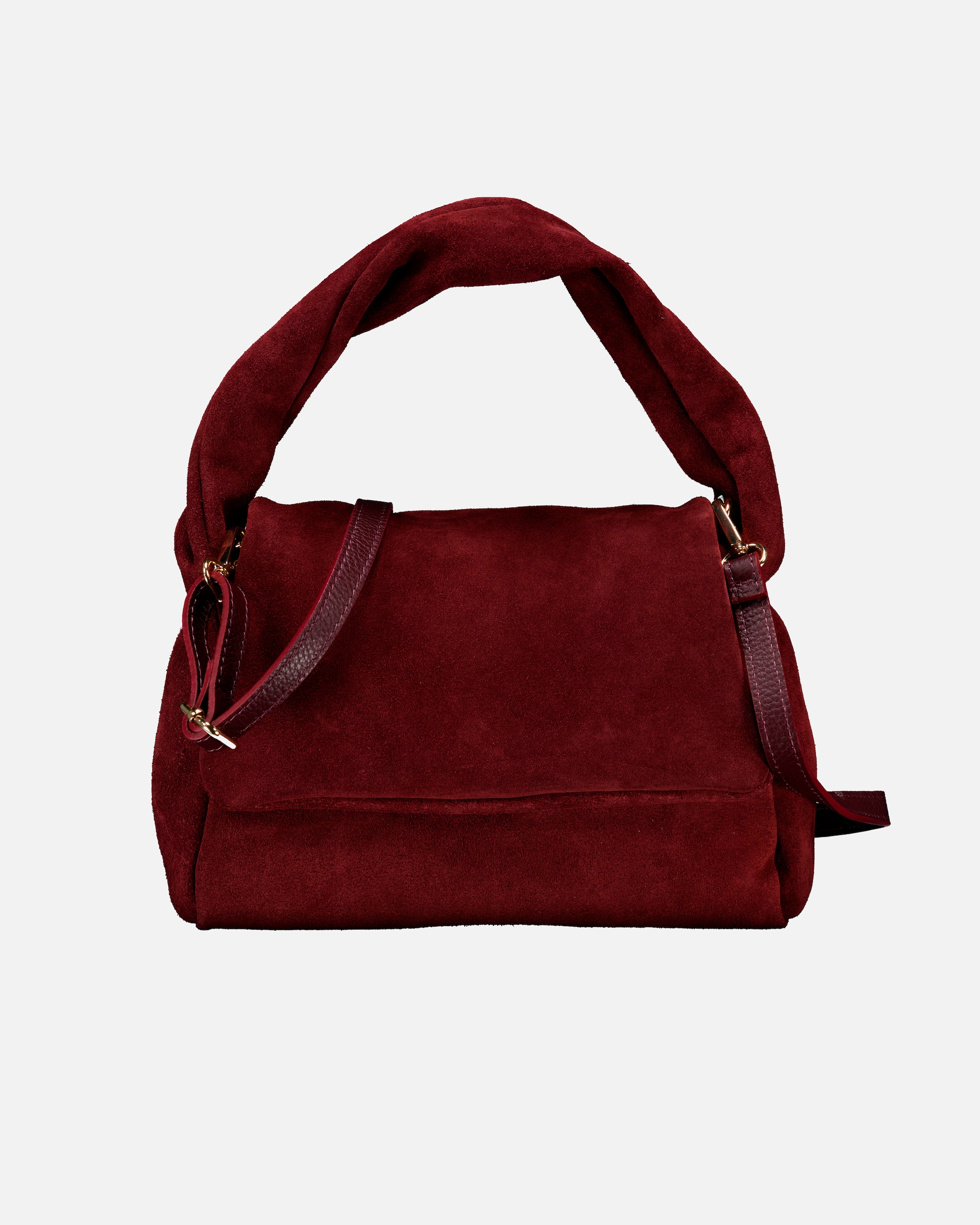 Umhängetasche für Weiblich Hausfelder Manufaktur Umhängetasche Velours Weinrot