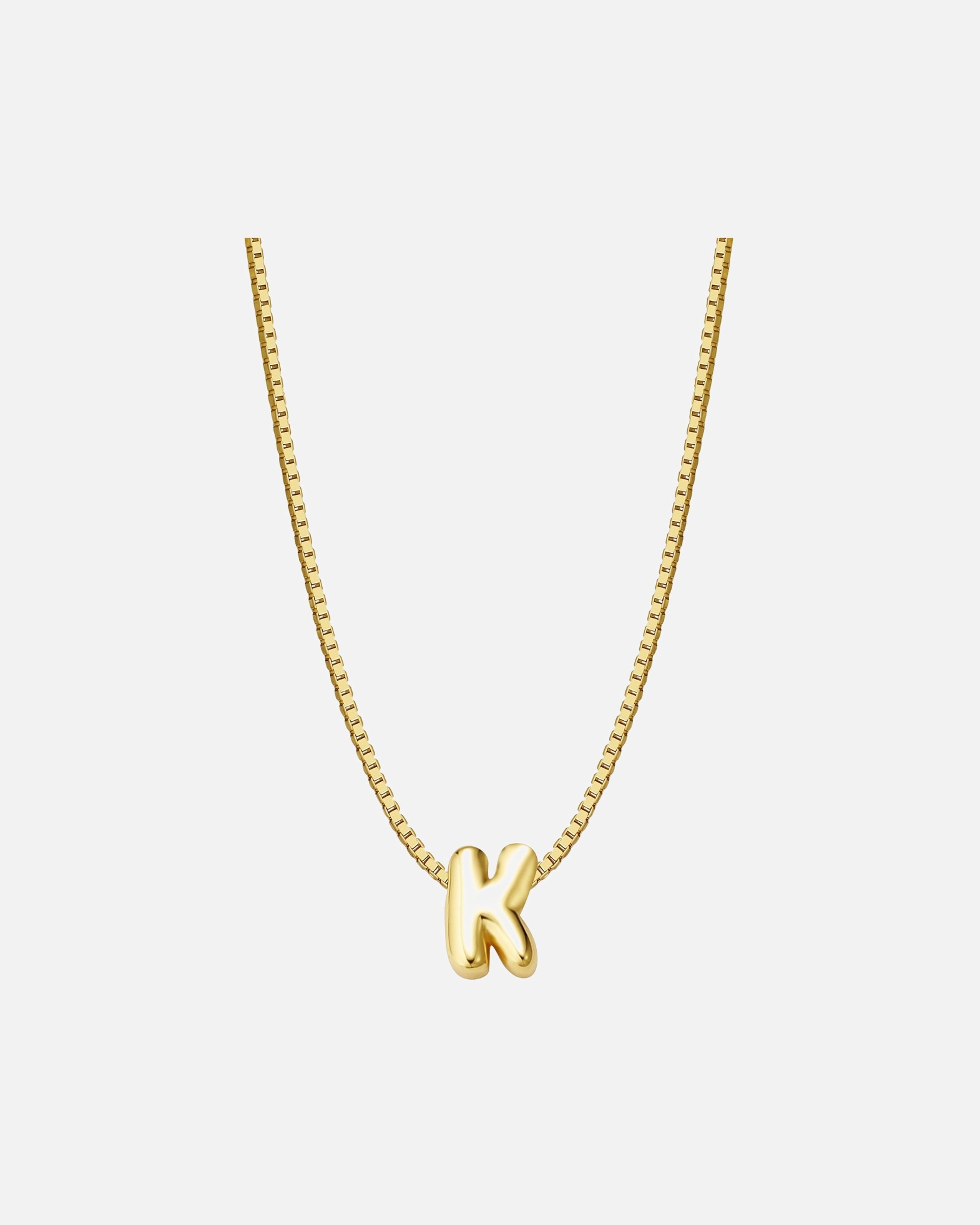 Halskette für Weiblich Glanzstücke München Halskette Buchstabe K aus Sterling Silber in gelbgold 40,0 cm Basiskette + 5,0 cm Verlängerung