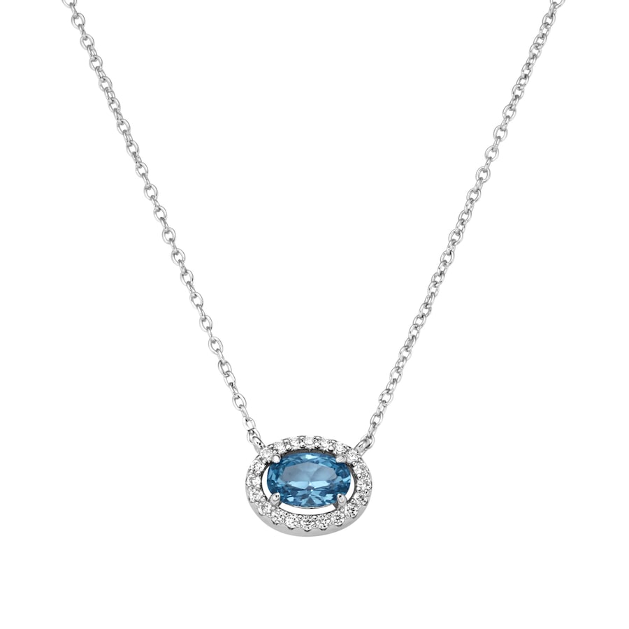 Giorgio Martello Milano Collier Ziersteine, Zirkonia weiß, Silber 925 Blau