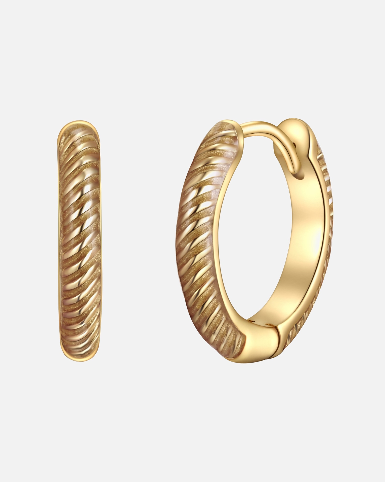 Creolen für Weiblich Glanzstücke München Creolen Sterling Silber in Gelbgold 11,4 mm