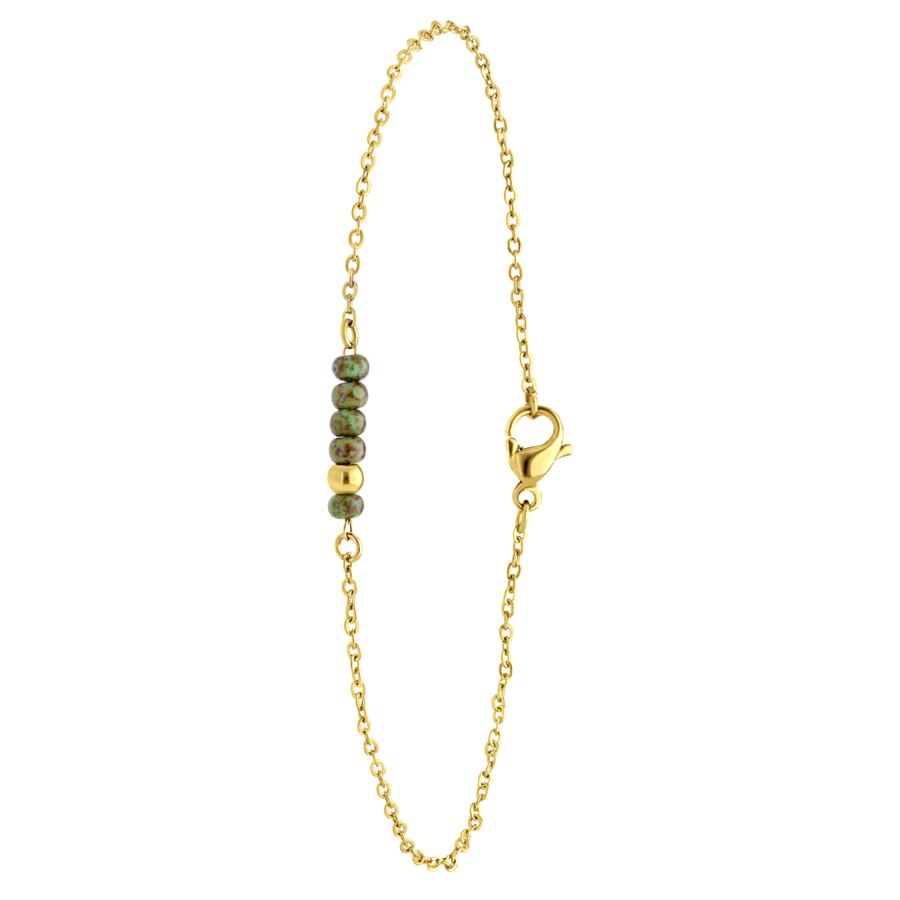 Lucardi Armband Stahl 20cm Gold Damen