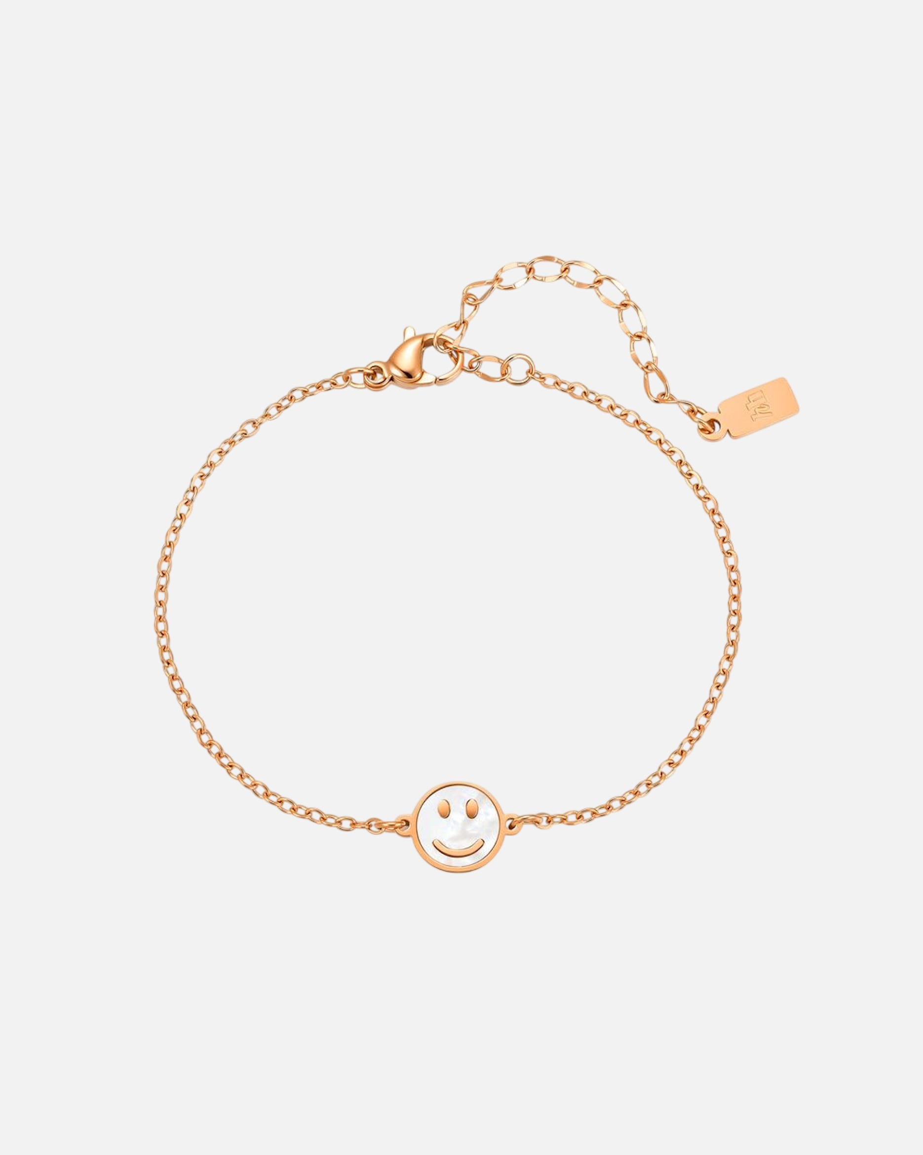 Armband für Weiblich Hey Happiness Default Brand Line Shell Smiley Armband – wasserfest Rosegold