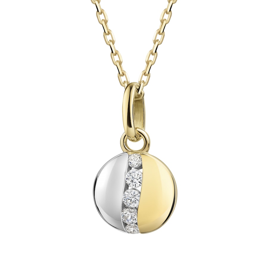 Celesta Anhänger mit Kette 375 Gelbgold Zirkonia 375/- Gold weiß gelb vergoldet Damen